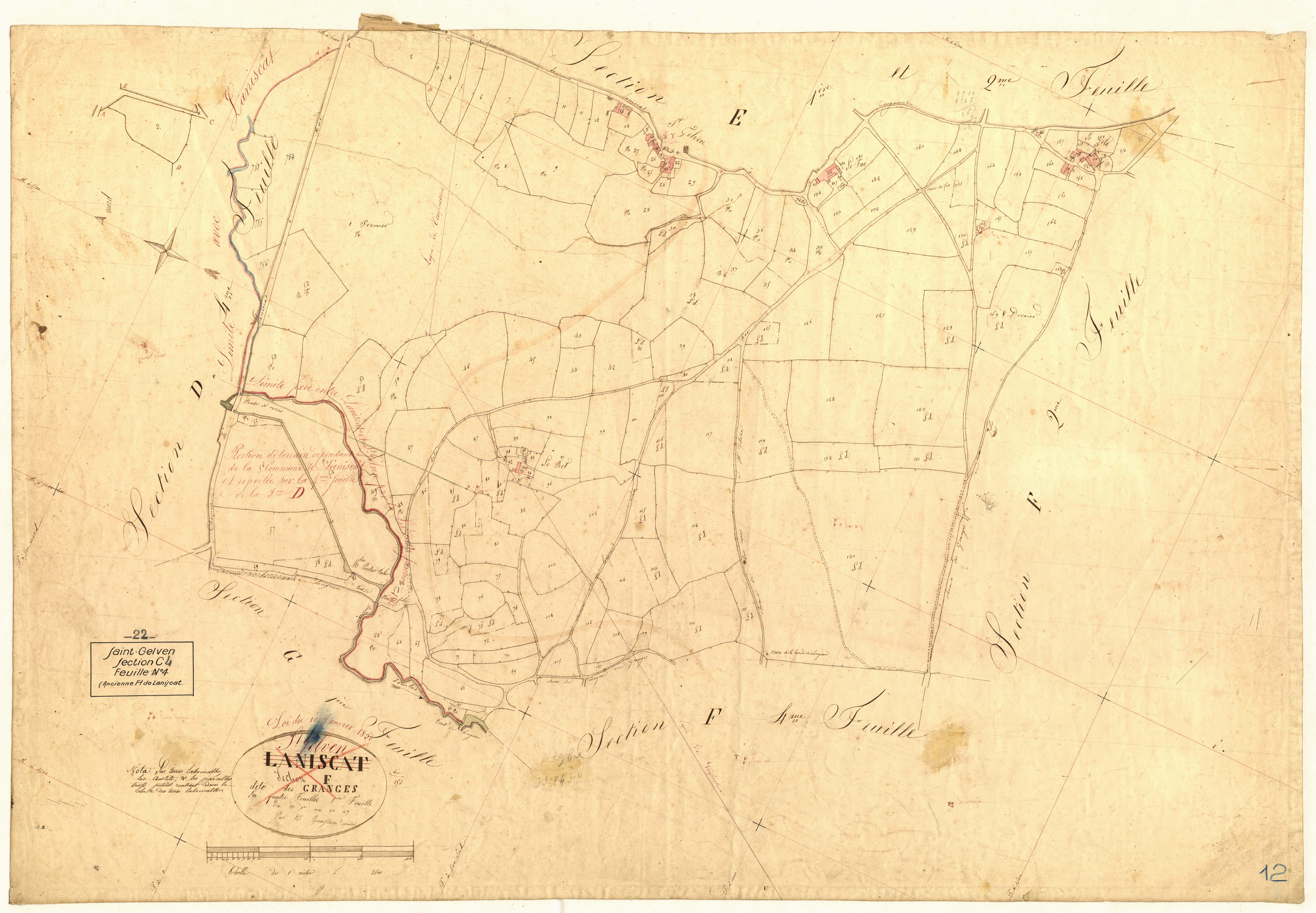 Saint-Gelven - Section F, 1re feuille (devenue section C, 4e feuille)