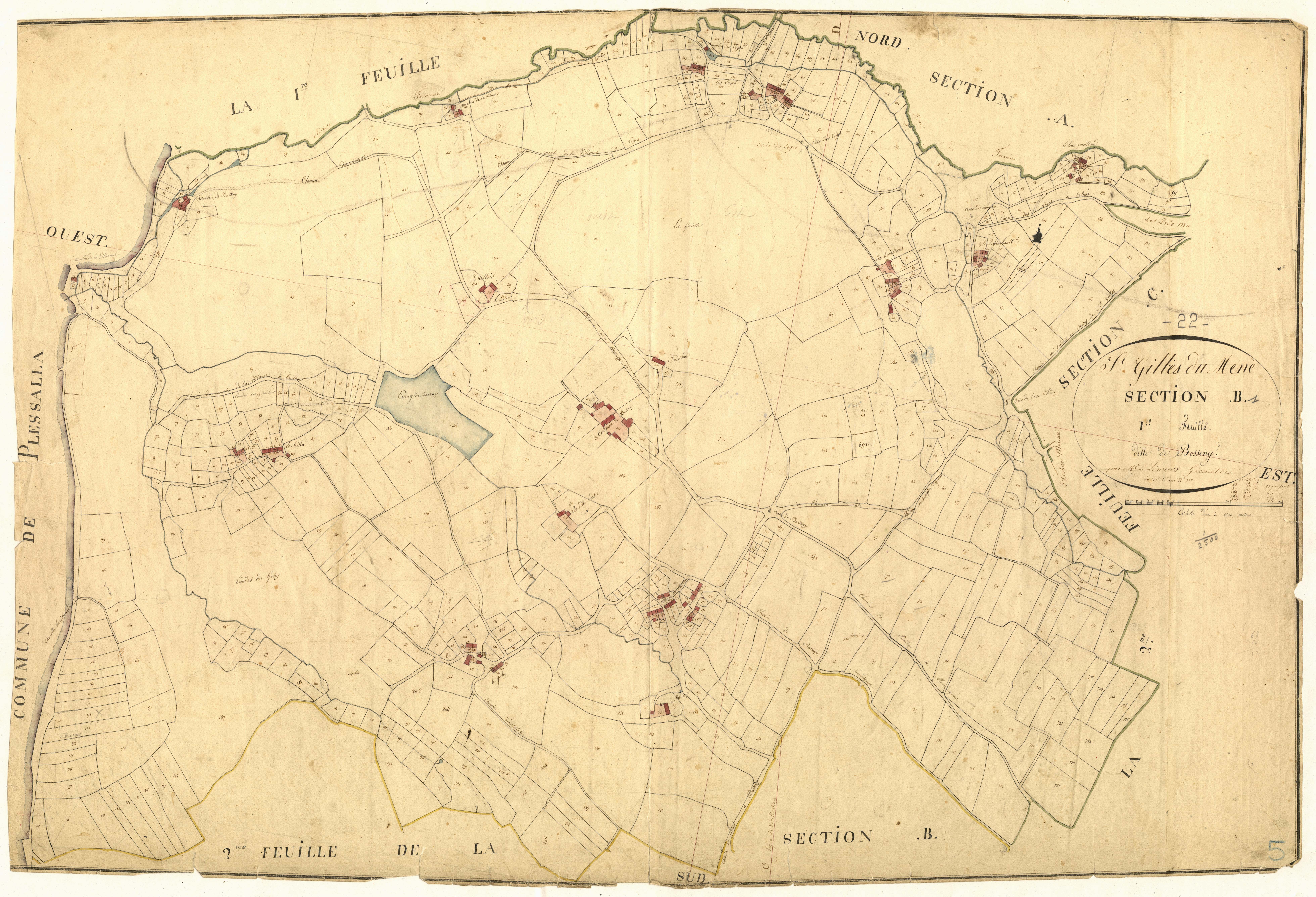 Saint-Gilles-du-Mené - Section B, 1re feuille