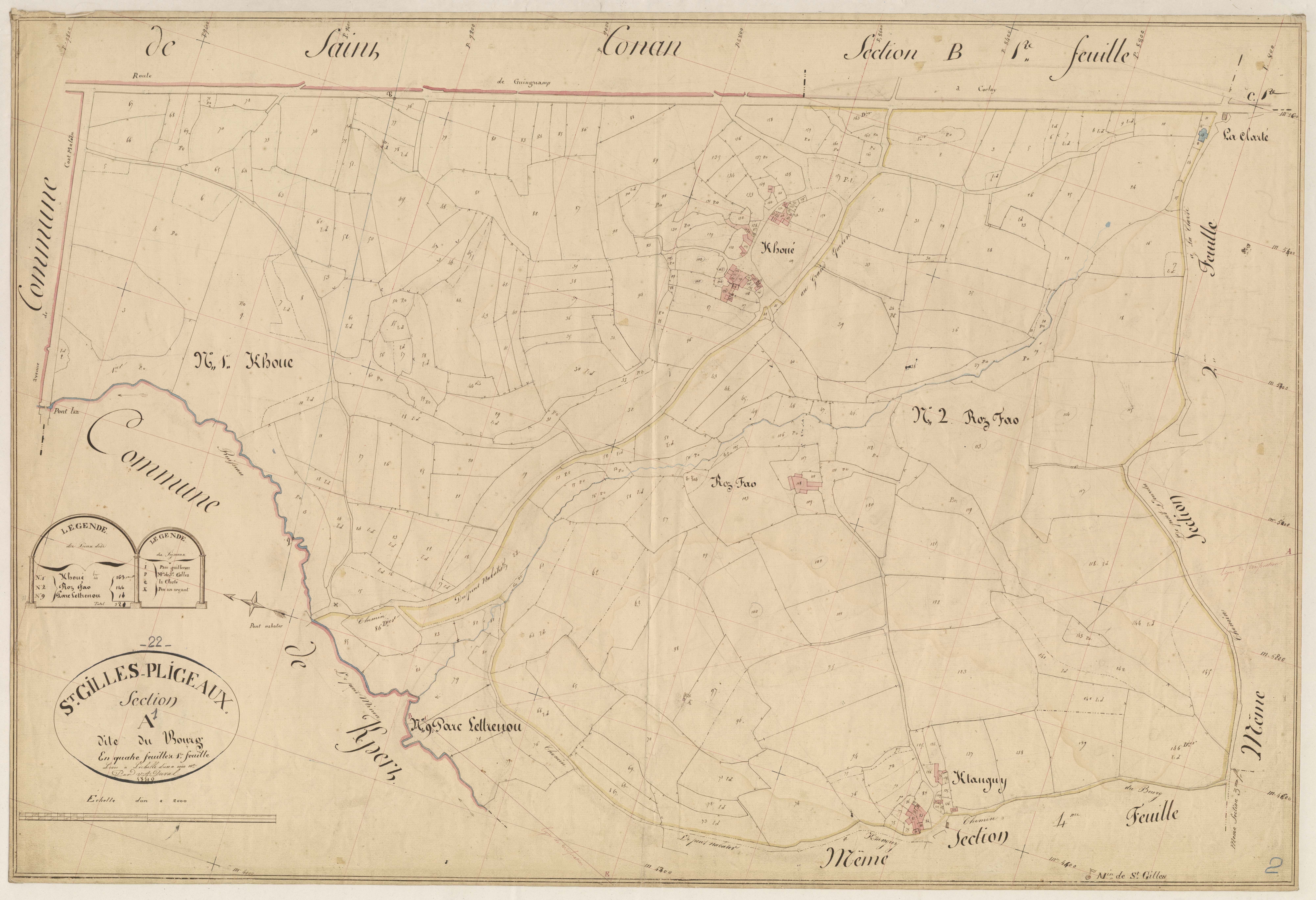 Saint-Gilles-Pligeaux - Section A, 1re feuille