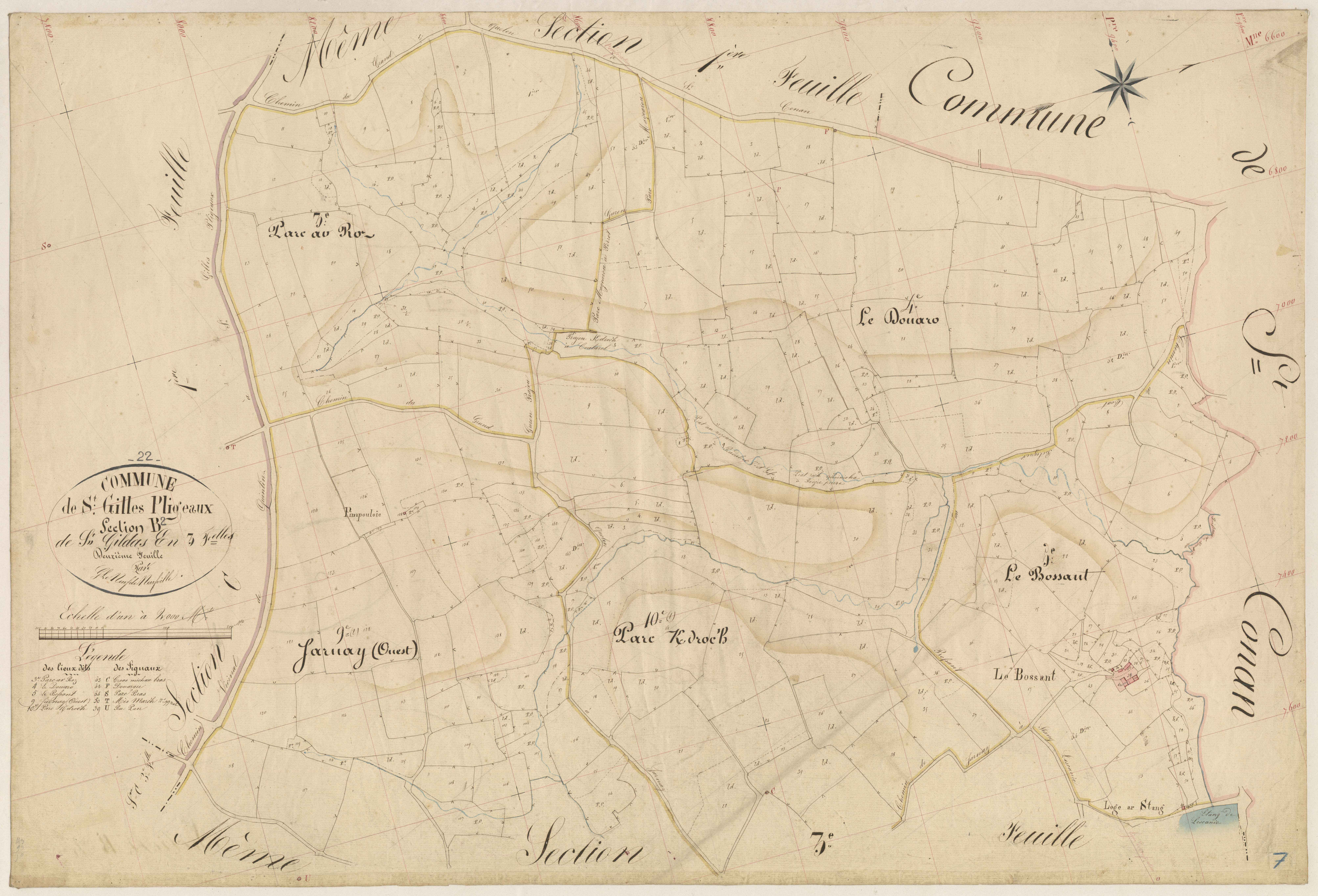 Saint-Gilles-Pligeaux - Section B, 2e feuille