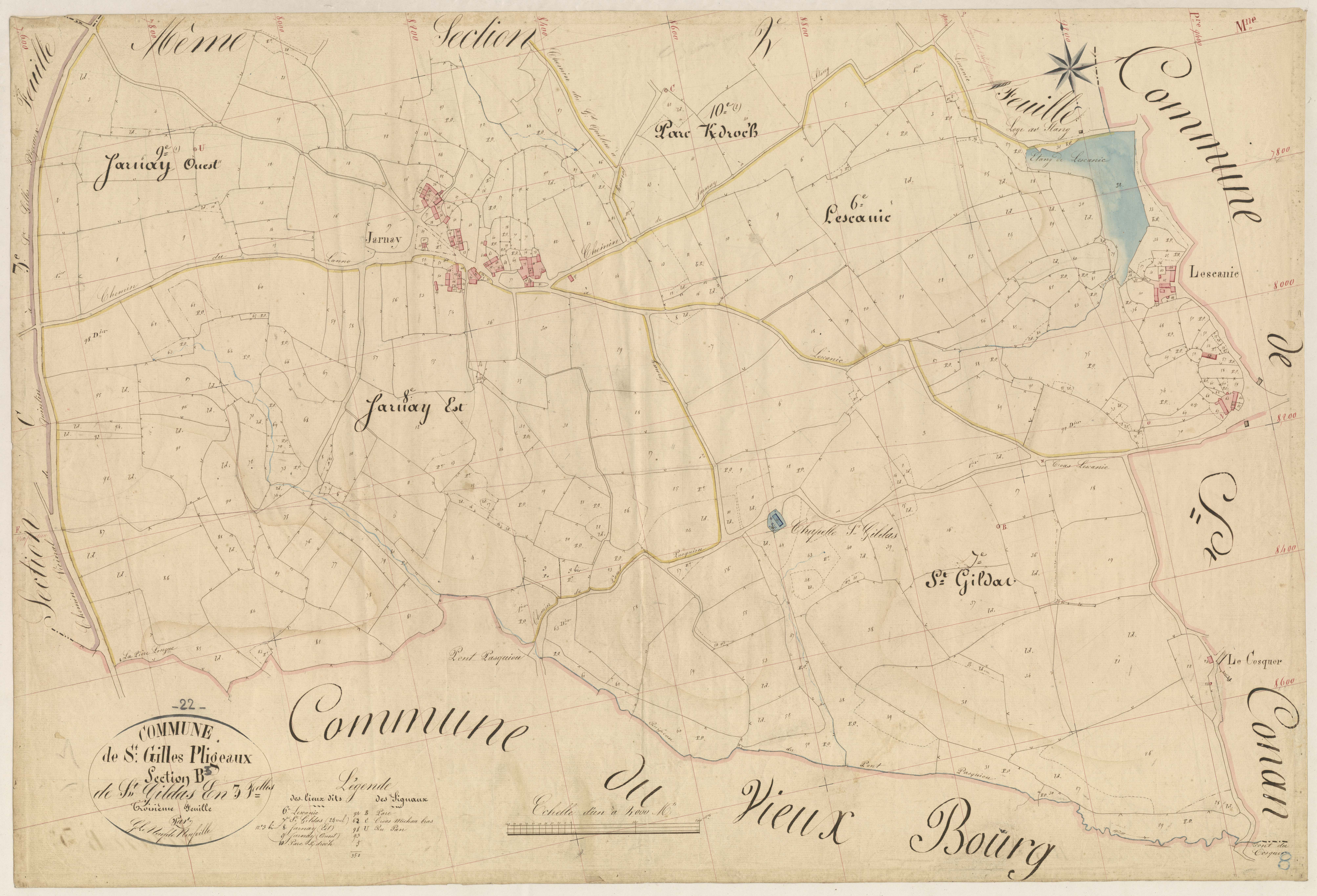Saint-Gilles-Pligeaux - Section B, 3e feuille
