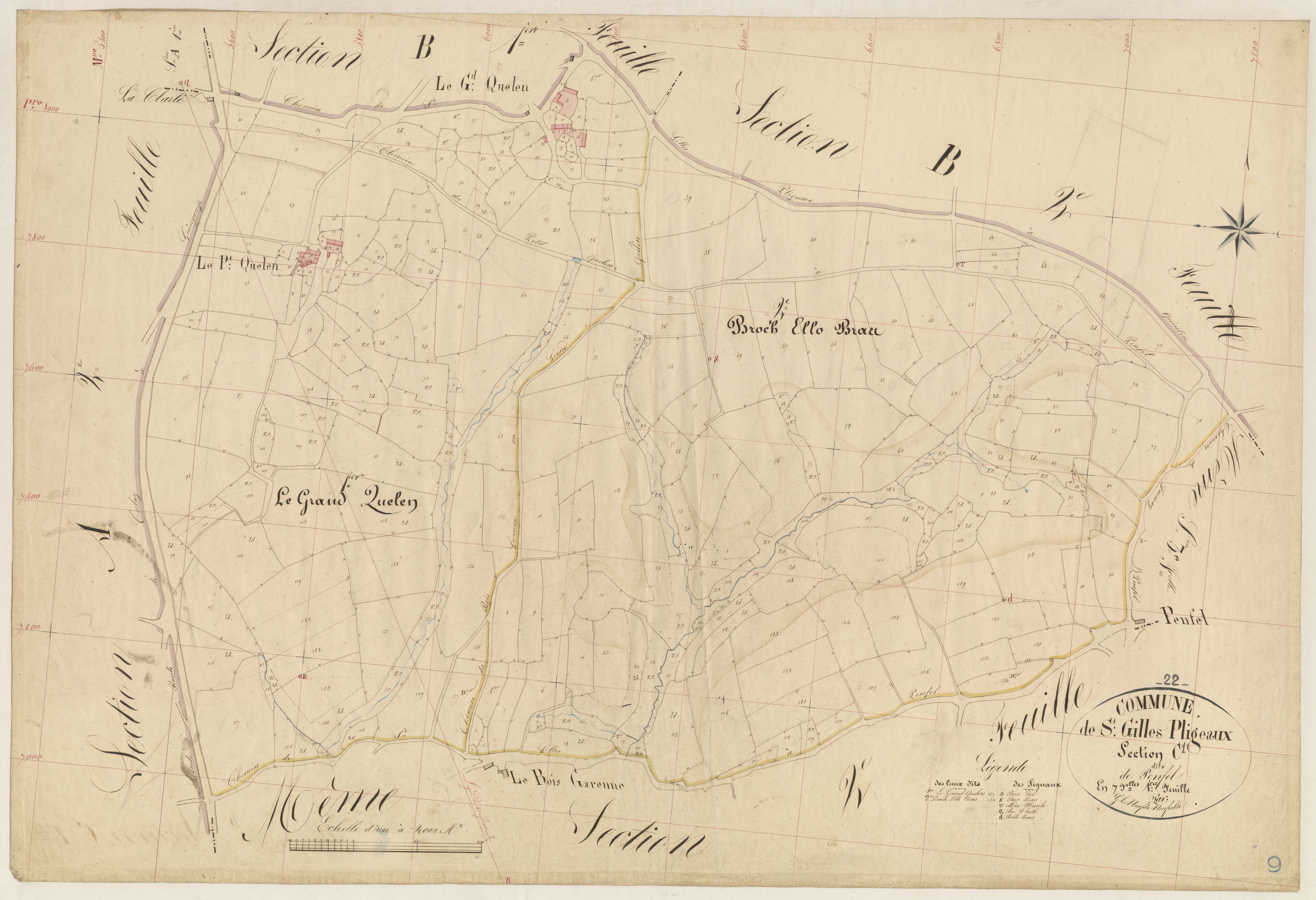 Saint-Gilles-Pligeaux - Section C, 1re feuille