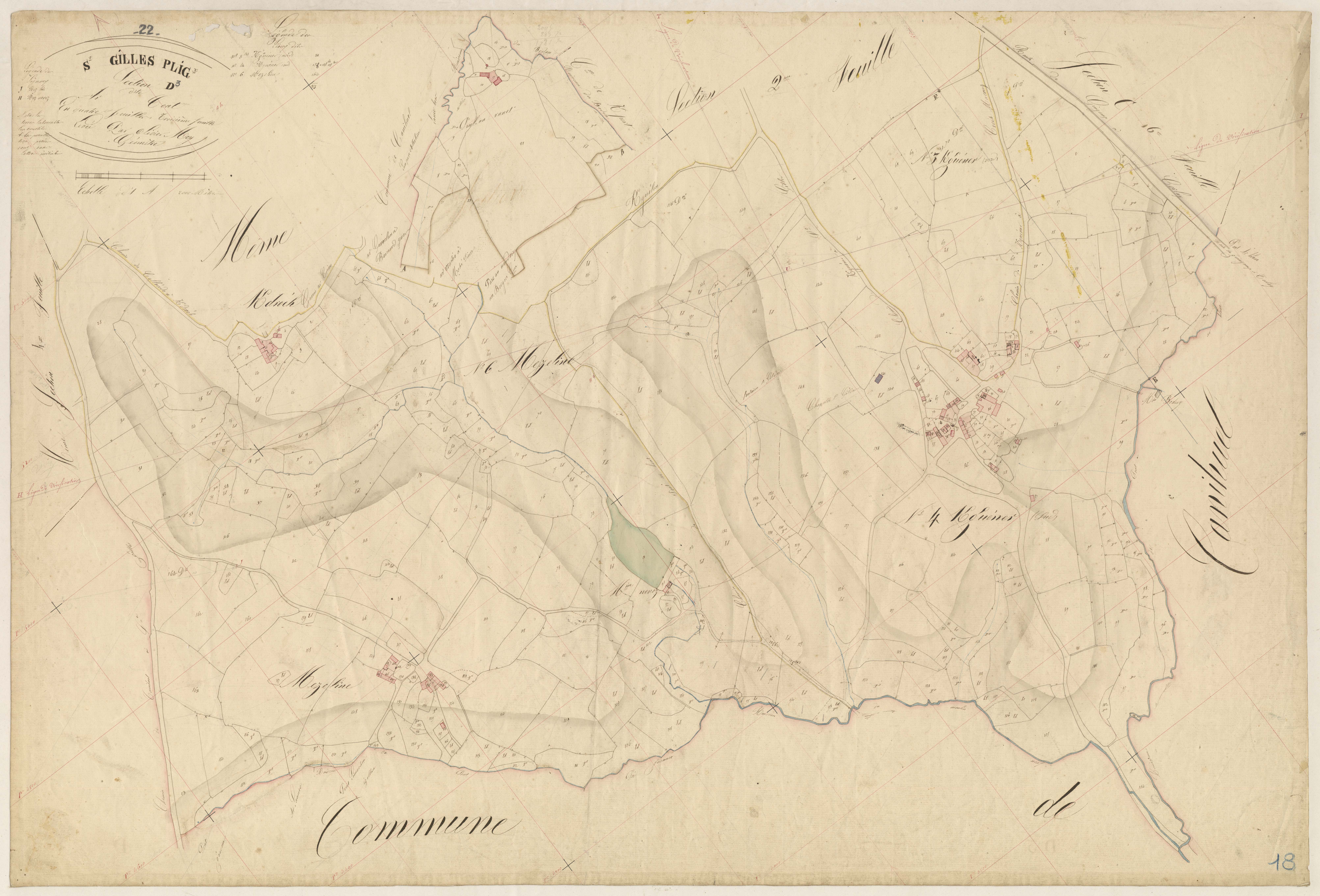 Saint-Gilles-Pligeaux - Section D, 3e feuille