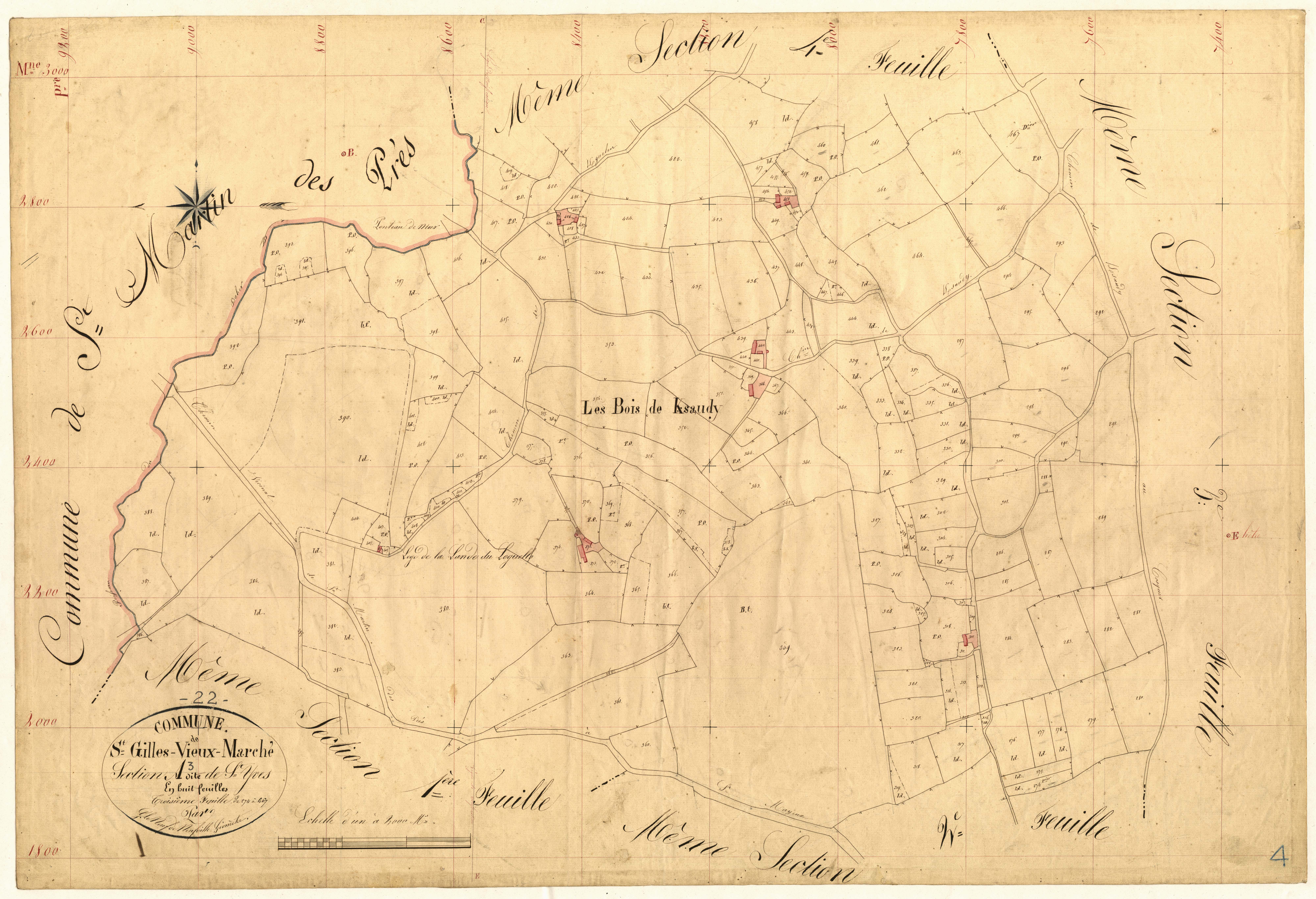 Saint-Gilles-Vieux-Marché - Section A, 3e feuille