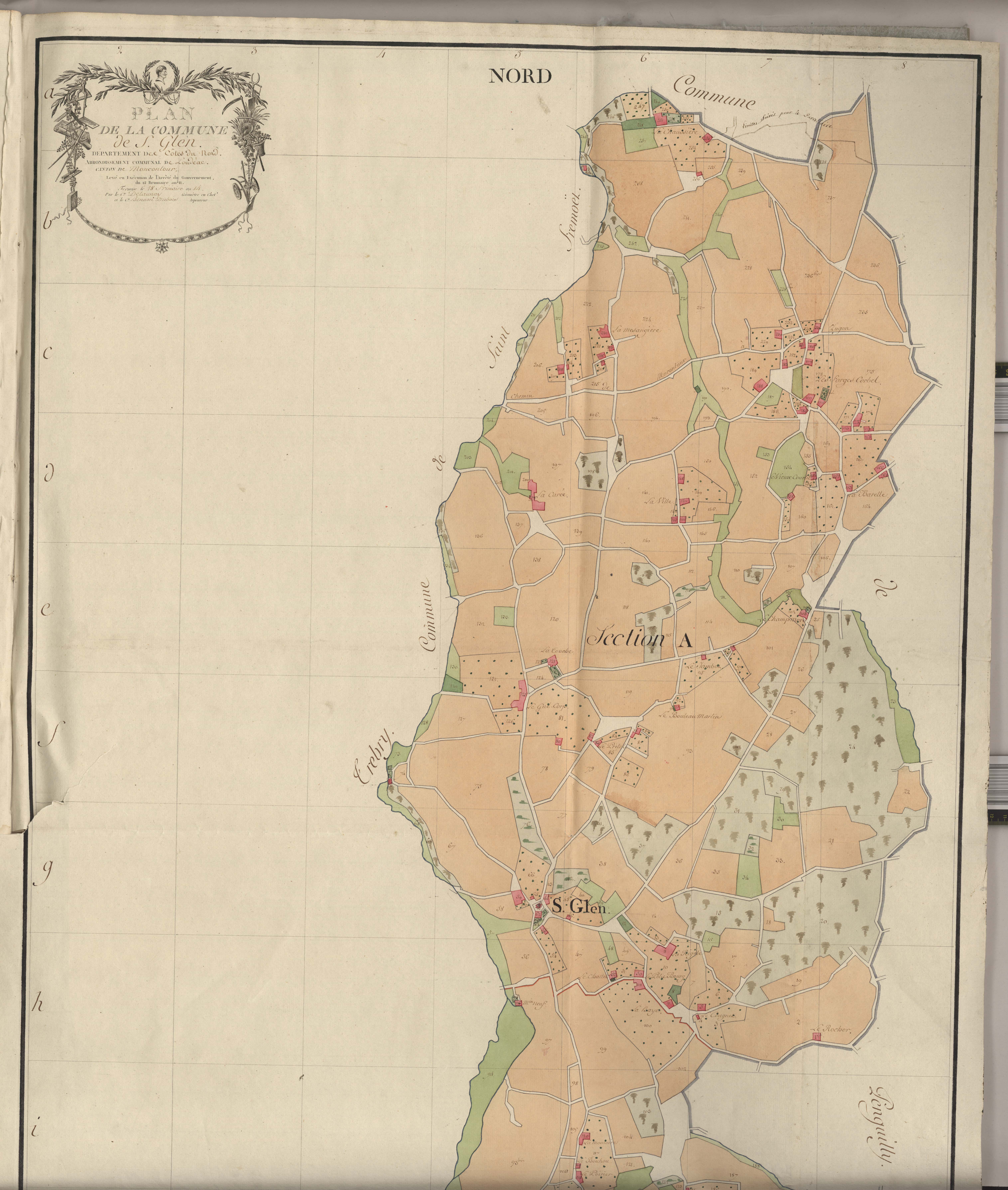 Saint-Glen - Plan par masse de culture, partie Nord