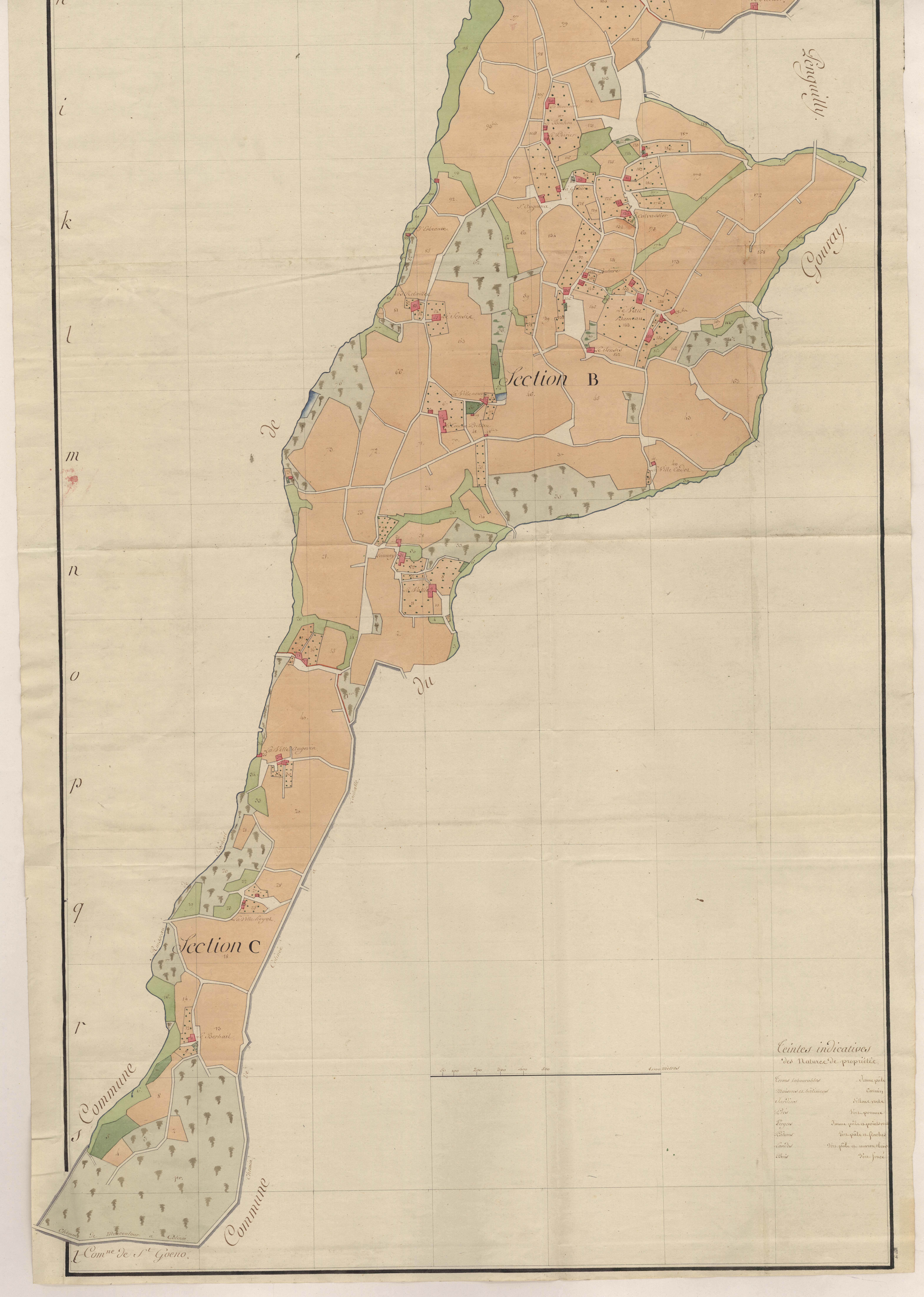 Saint-Glen - Plan par masse de culture, partie Sud