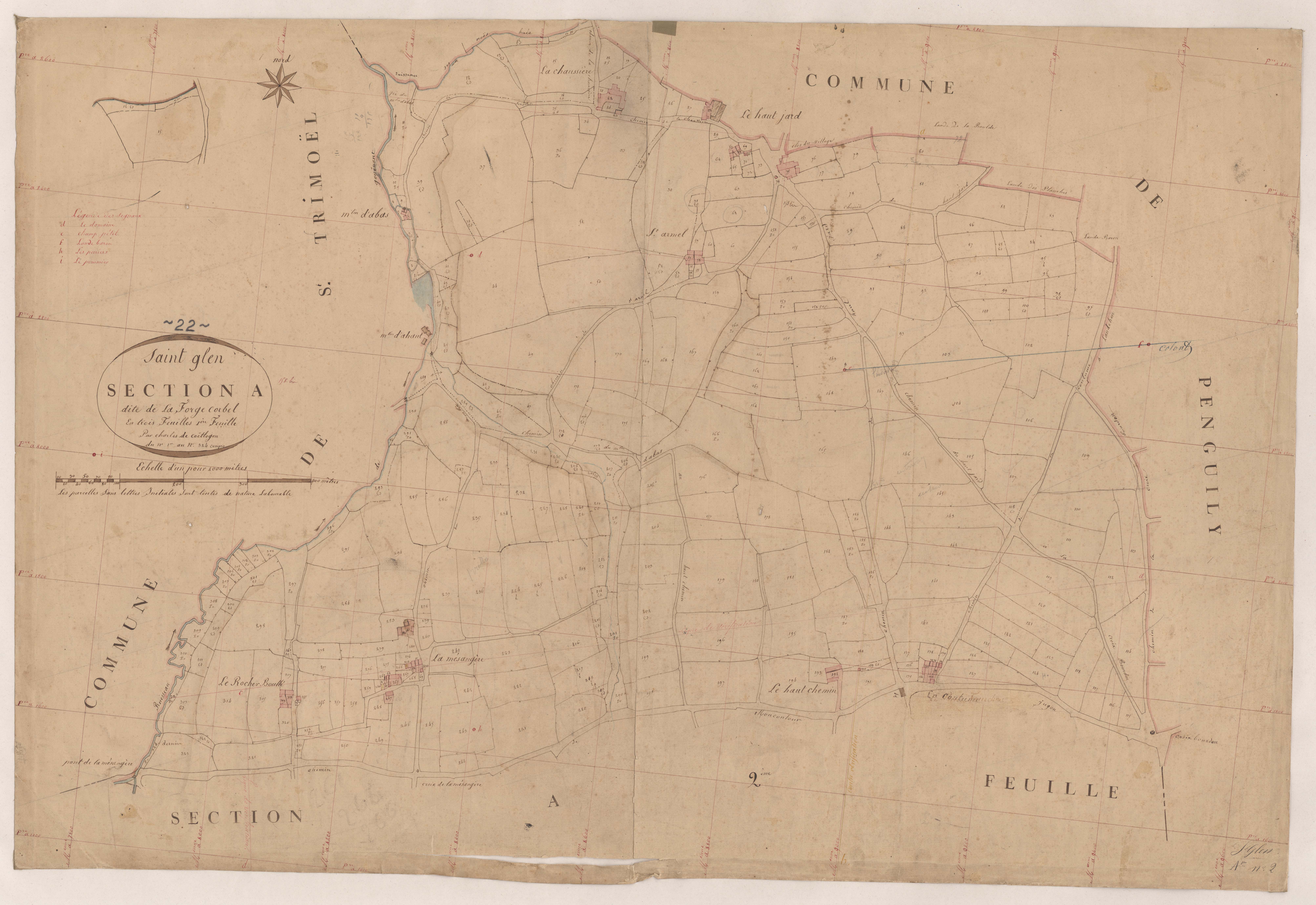 Saint-Glen - Section A, 1re feuille