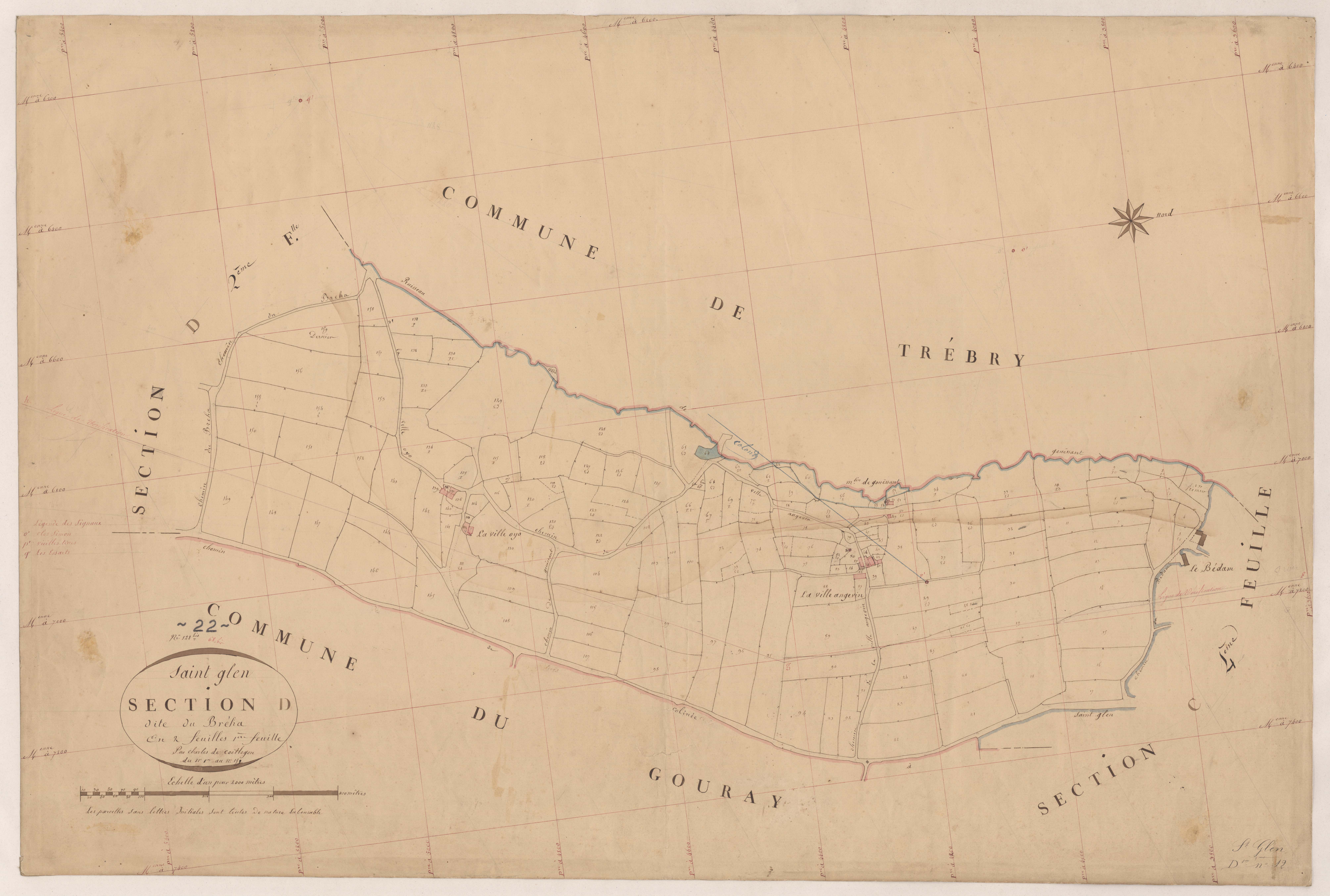 Saint-Glen - Section D, 1re feuille