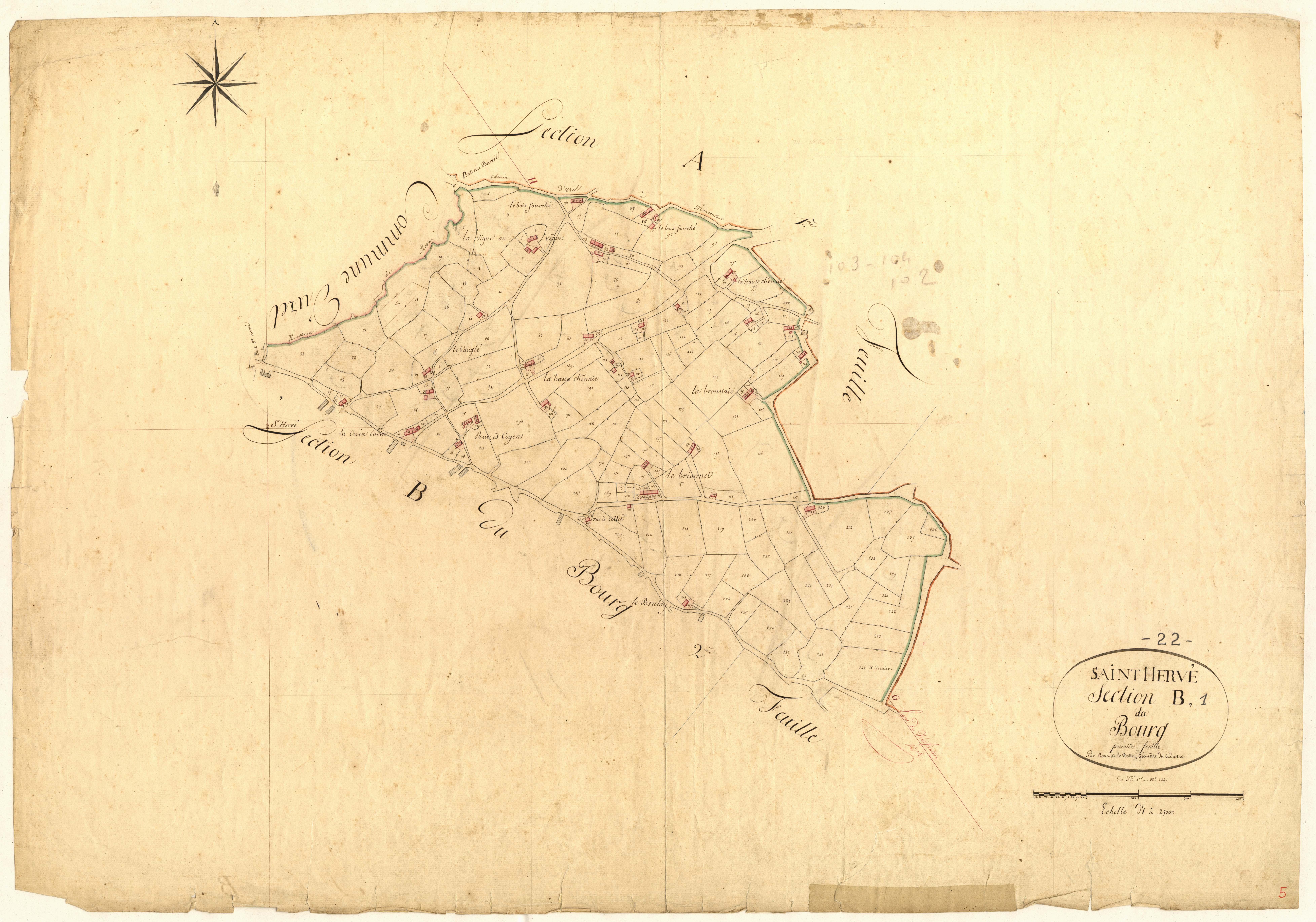 Saint-Hervé - Section B, 1re feuille