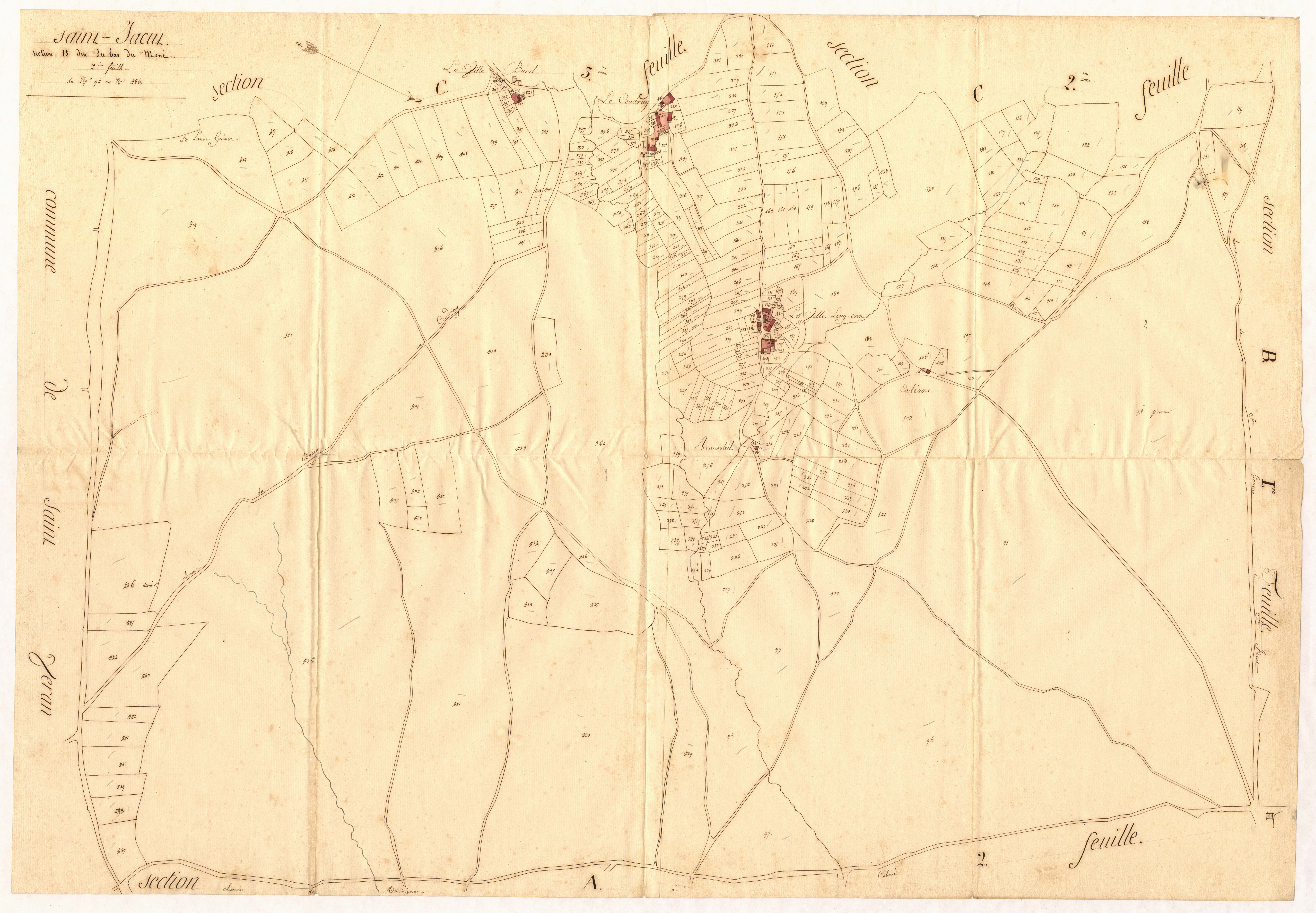 Saint-Jacut-du-Mené - Section B, 2e feuille