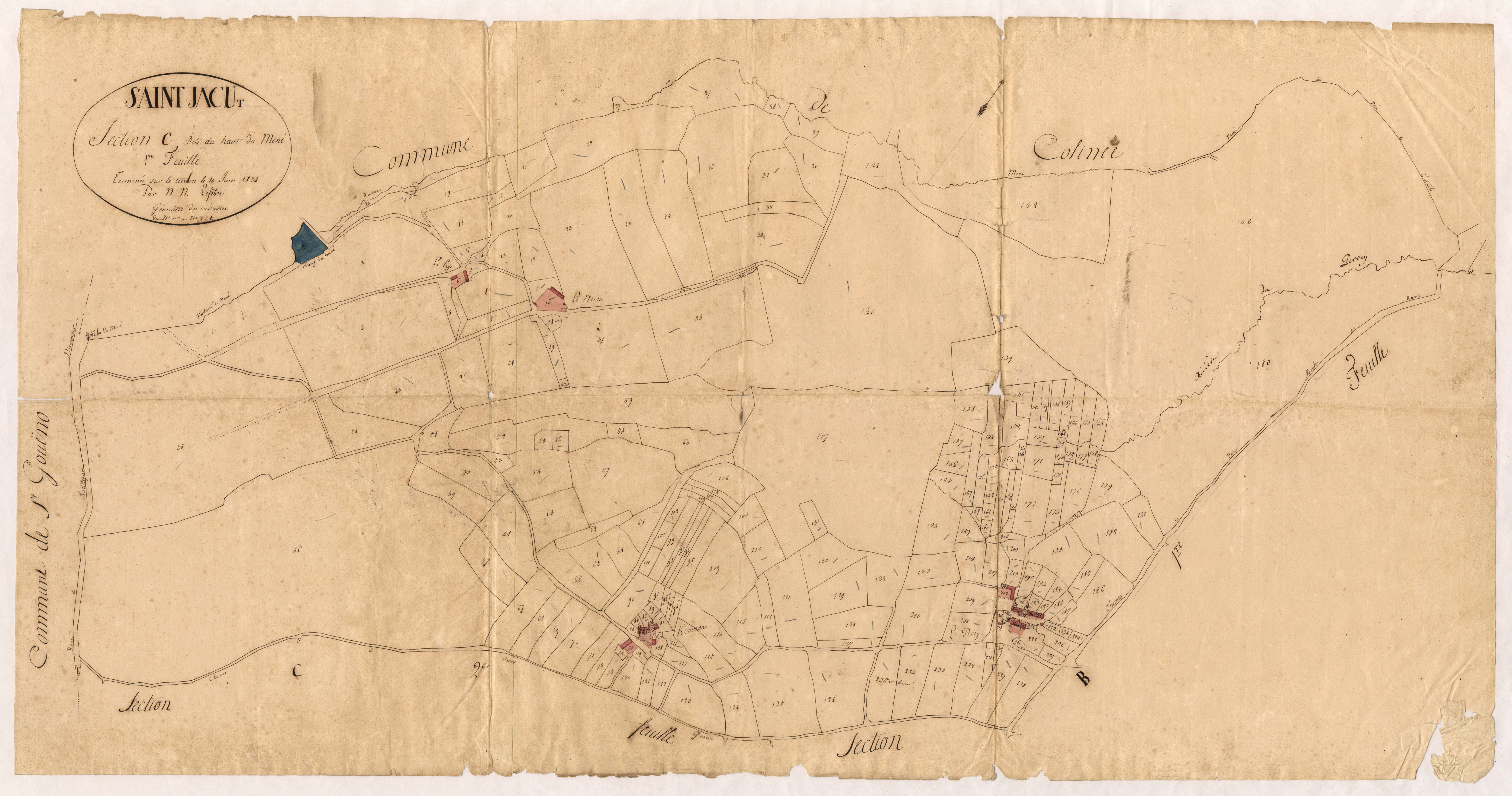 Saint-Jacut-du-Mené - Section C, 1re feuille