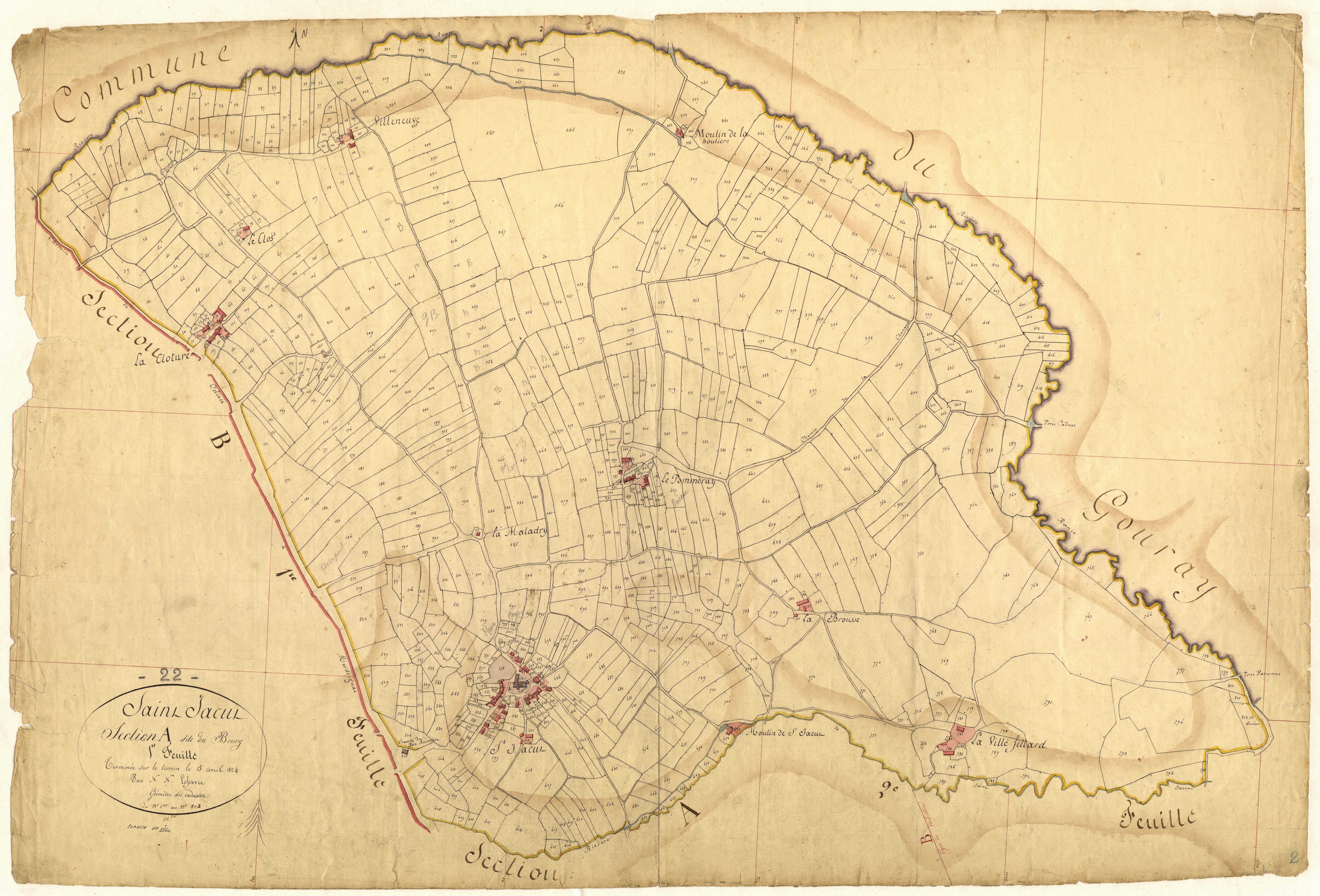 Saint-Jacut-du-Mené - Section A, 1re feuille