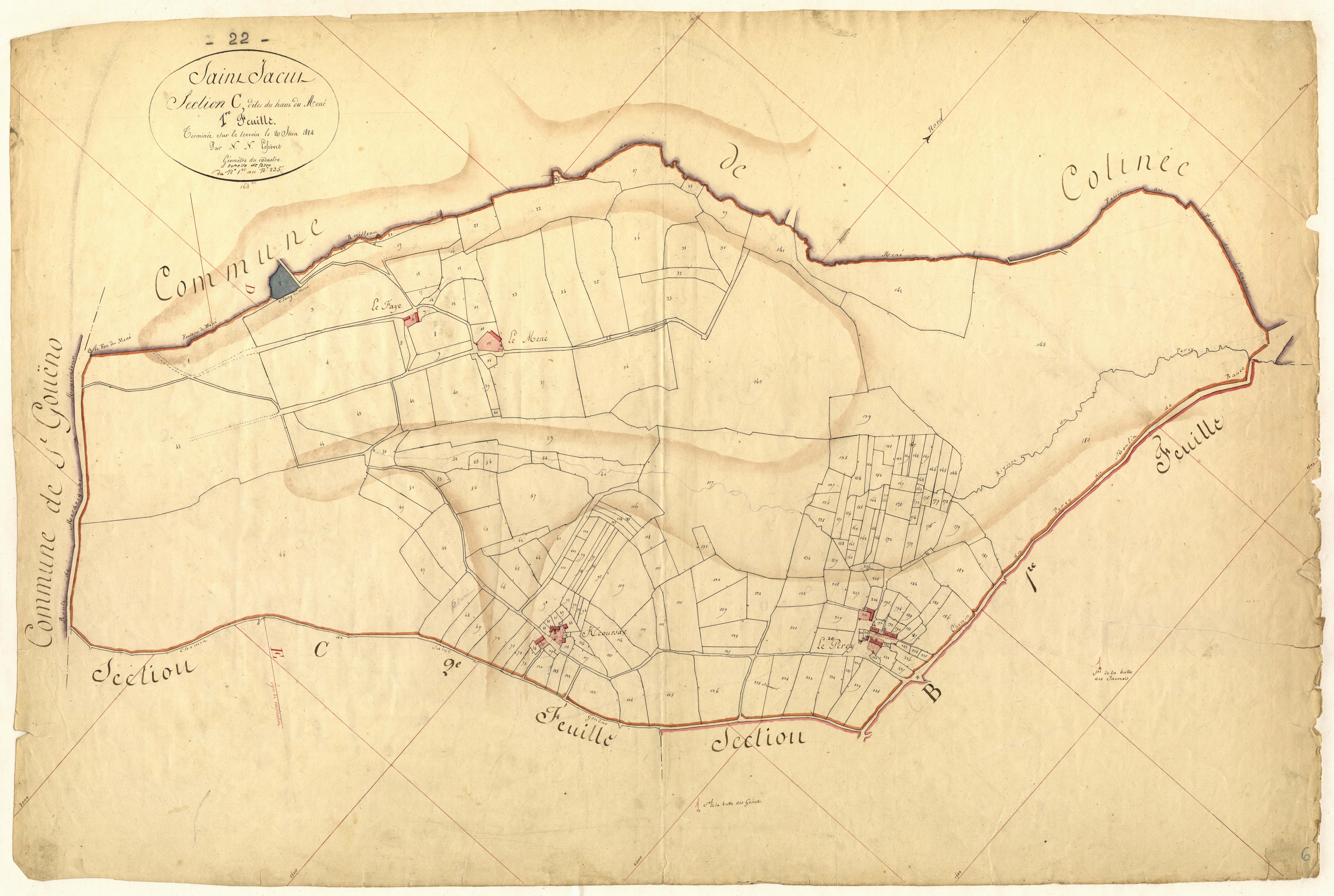 Saint-Jacut-du-Mené - Section C, 1re feuille