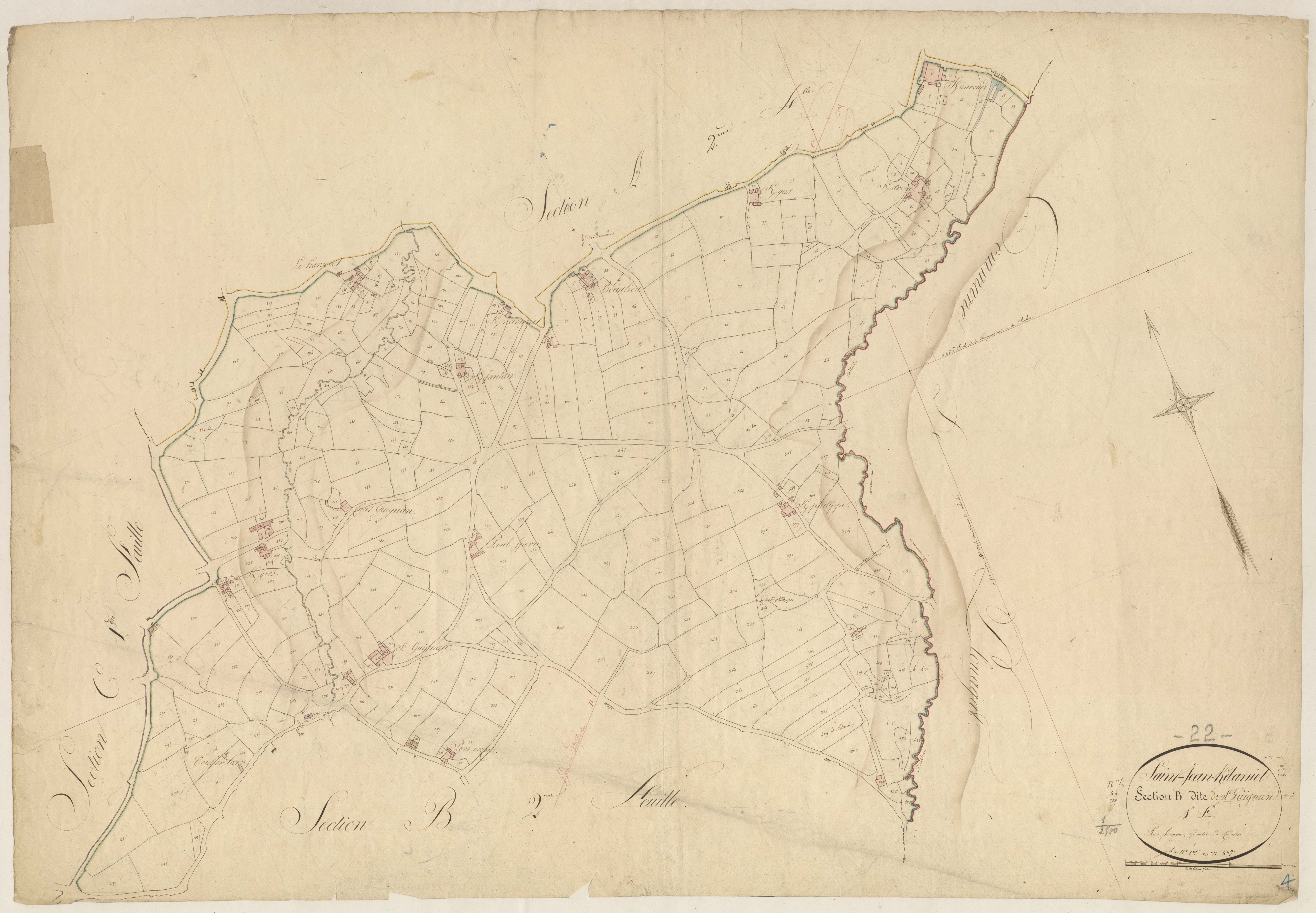 Saint-Jean-Kerdaniel - Section B, 1re feuille