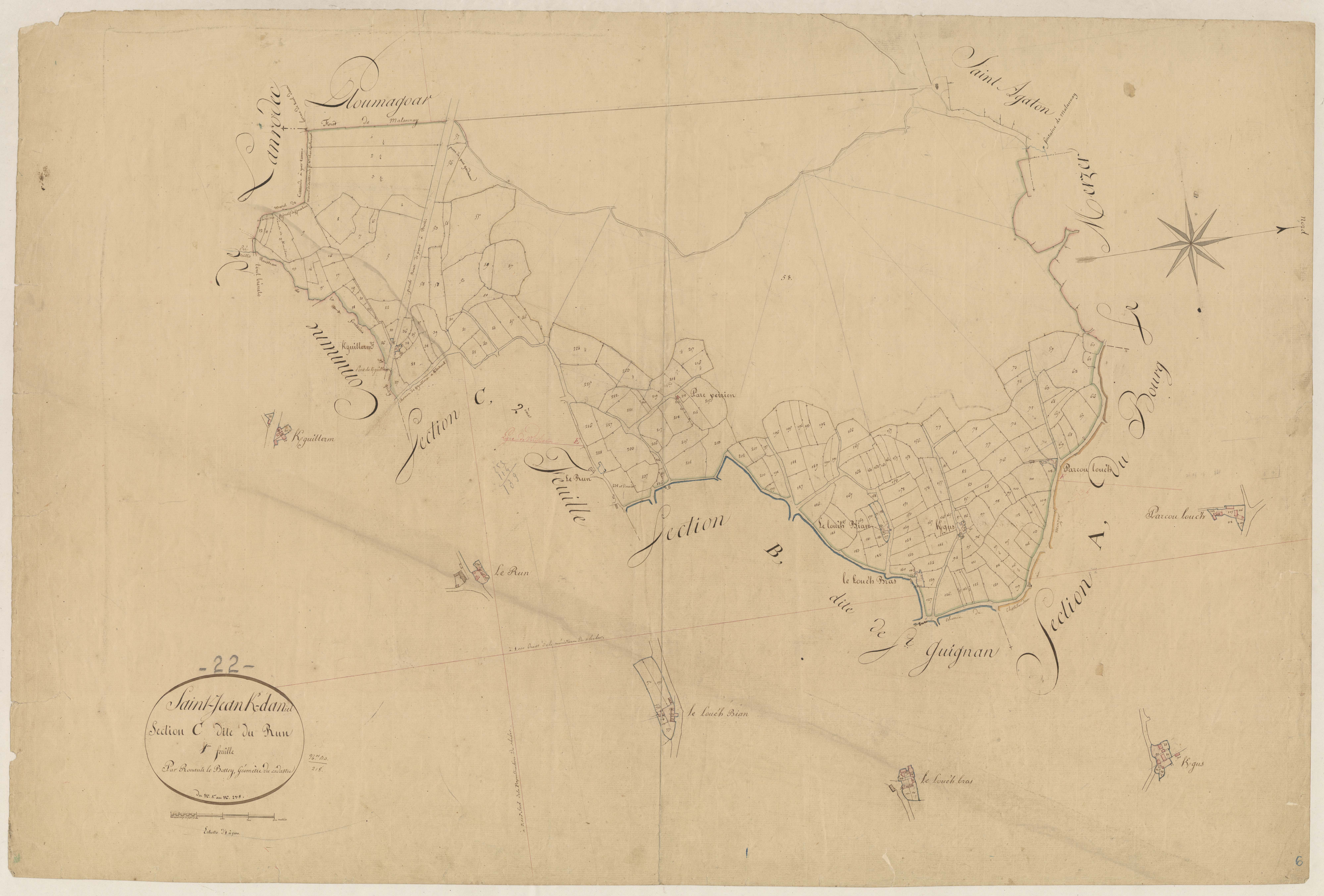 Saint-Jean-Kerdaniel - Section C, 1re feuille
