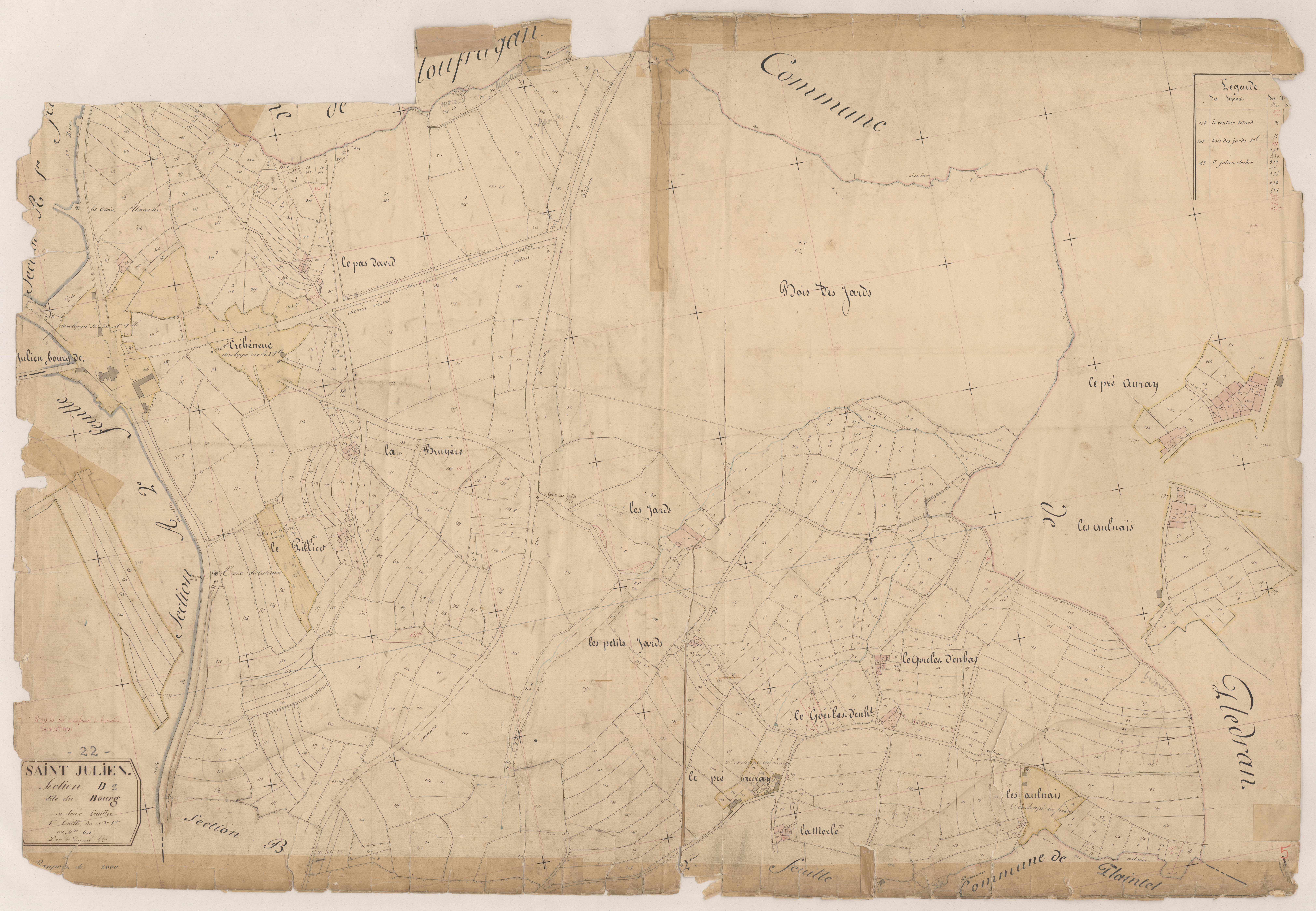 Saint-Julien - Section B, 1re feuille