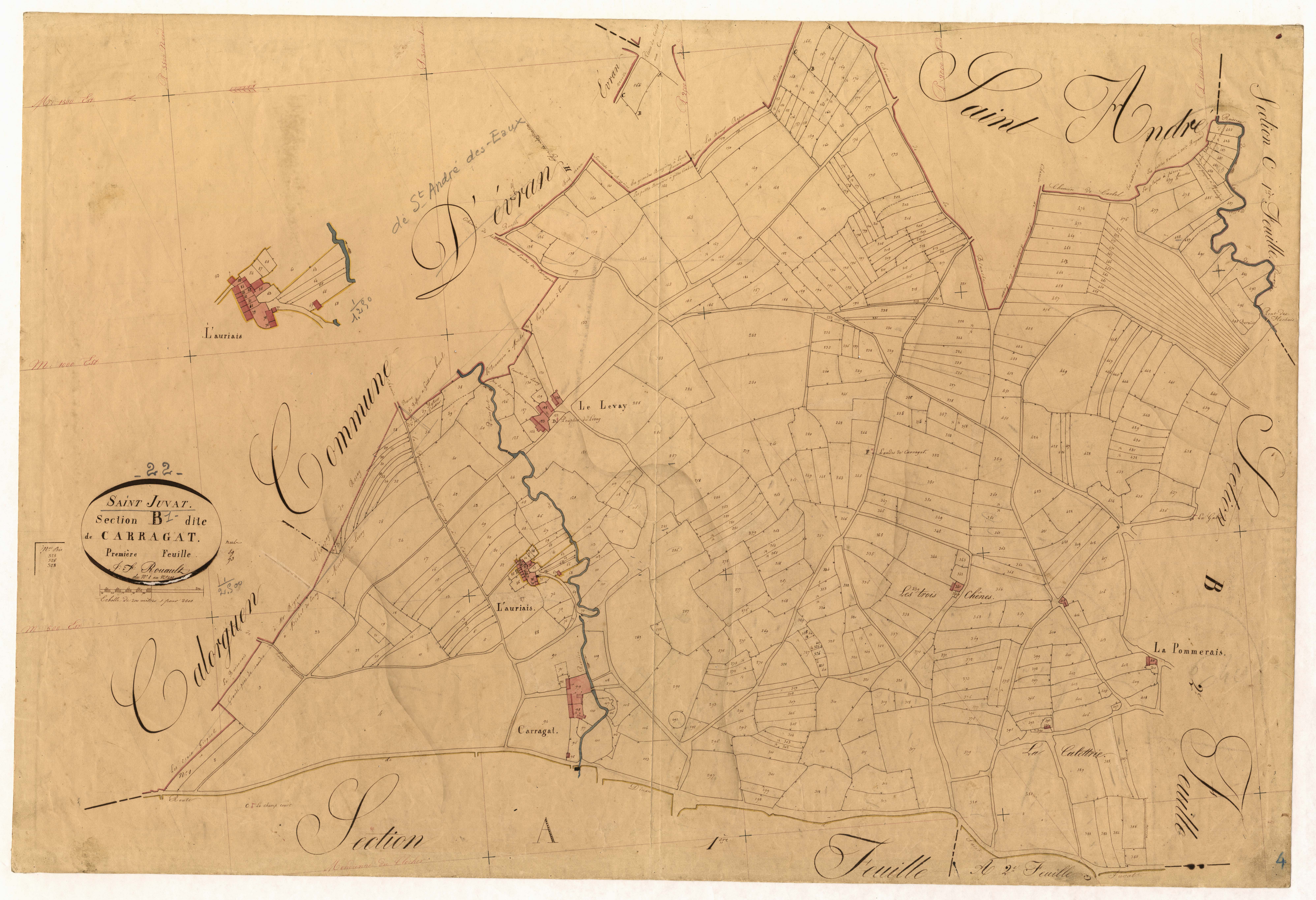 Saint-Juvat - Section B, 1re feuille