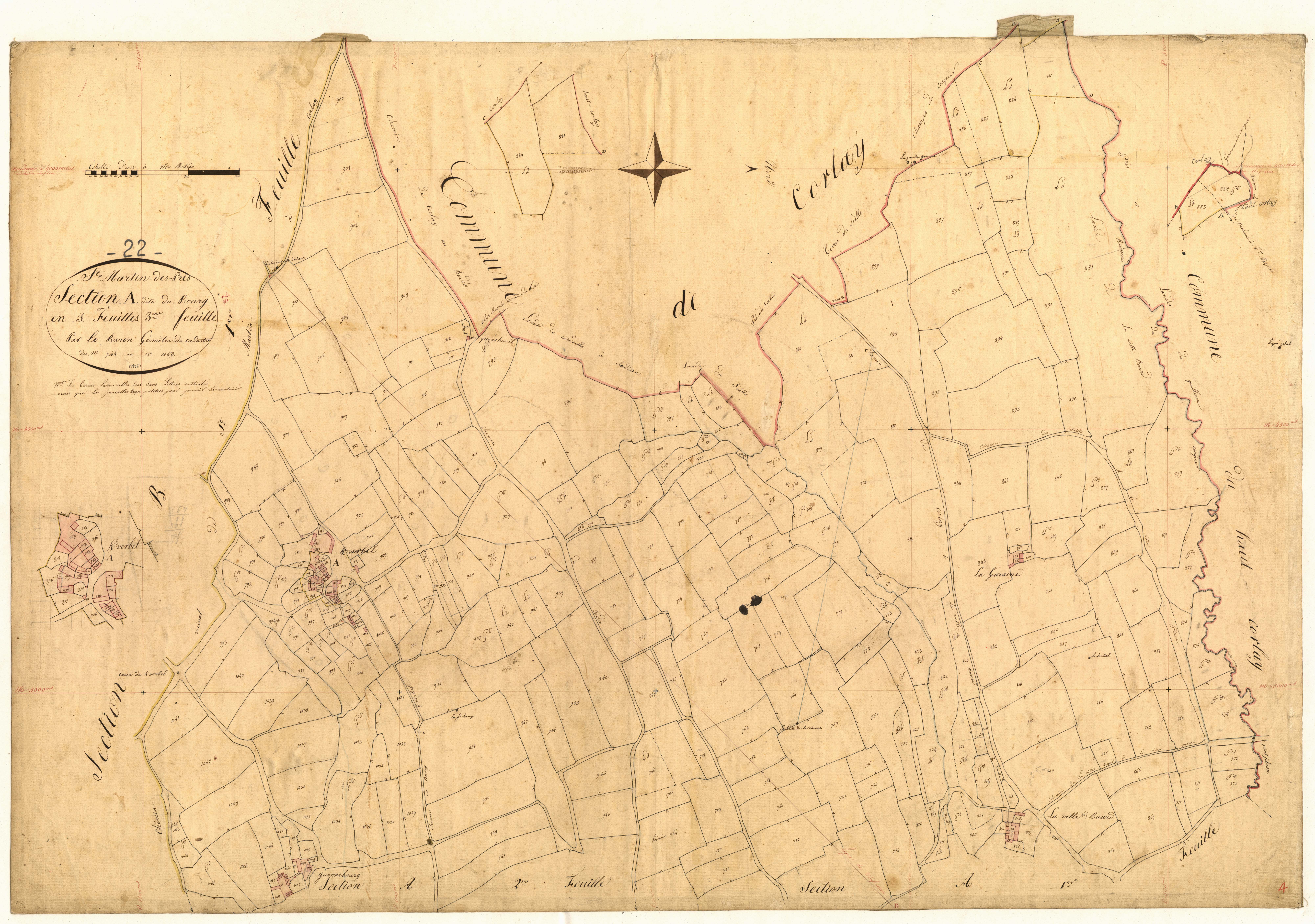 Saint-Martin-des-Prés - Section A, 3e feuille