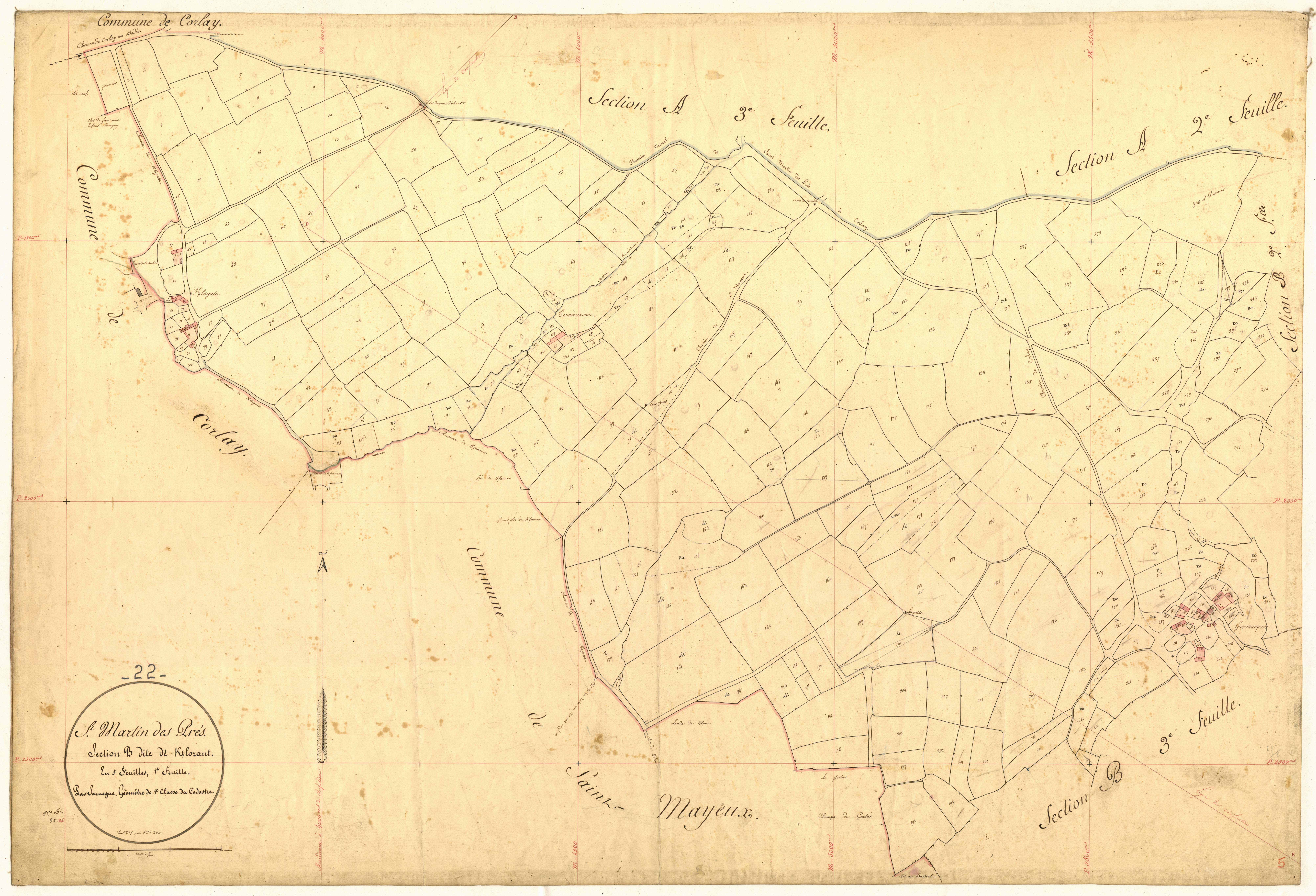 Saint-Martin-des-Prés - Section B, 1re feuille