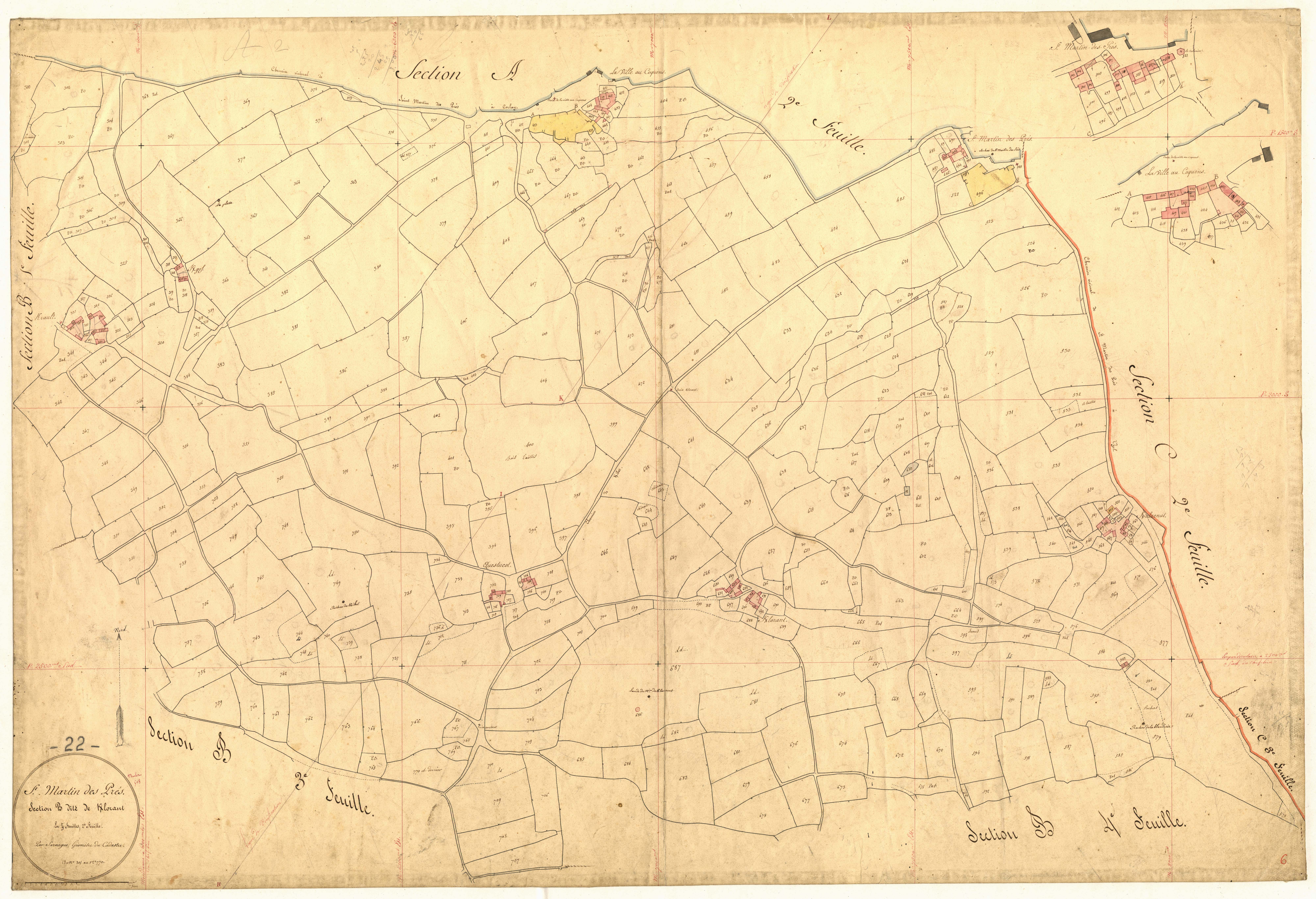 Saint-Martin-des-Prés - Section B, 2e feuille