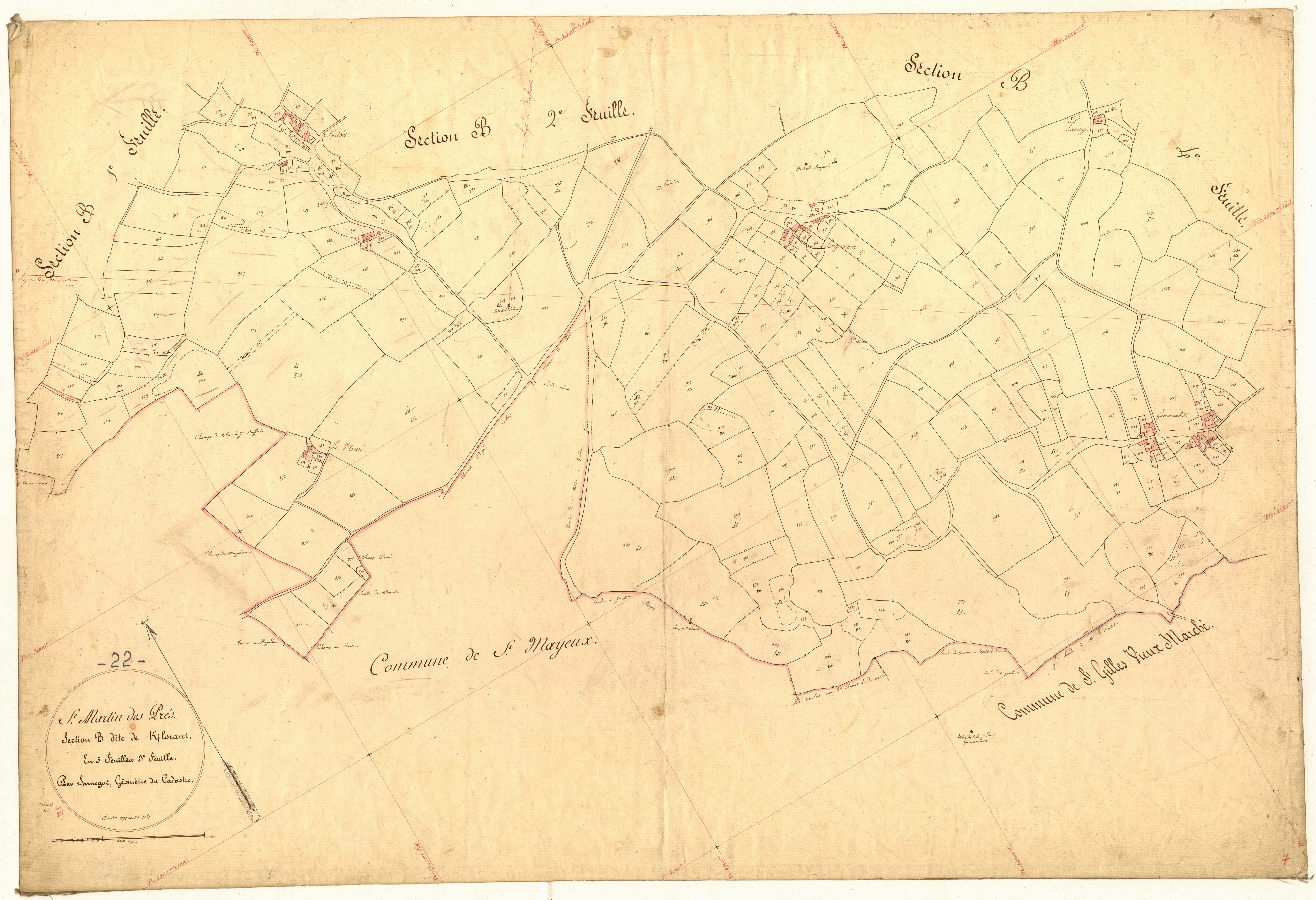 Saint-Martin-des-Prés - Section B, 3e feuille