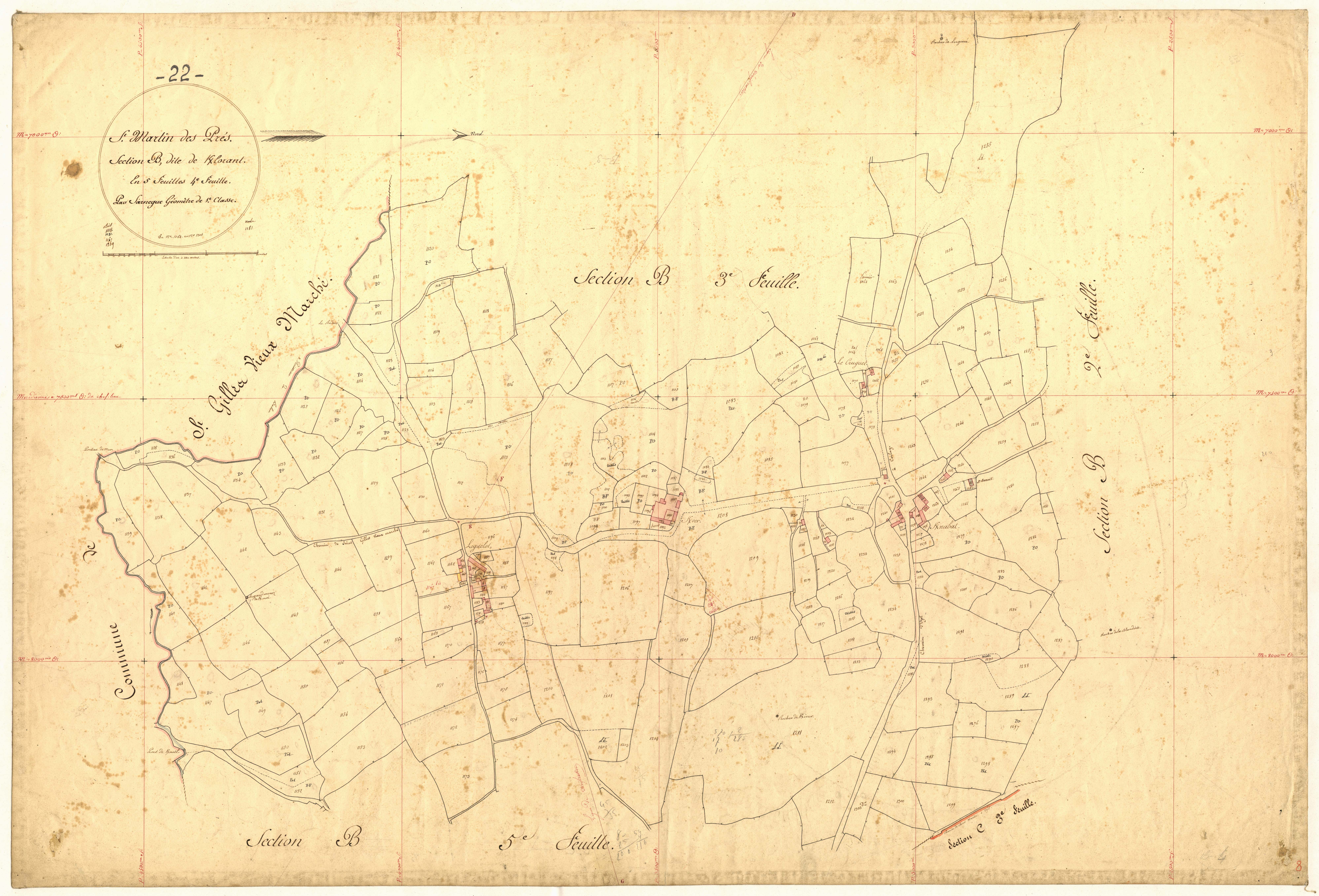Saint-Martin-des-Prés - Section B, 4e feuille