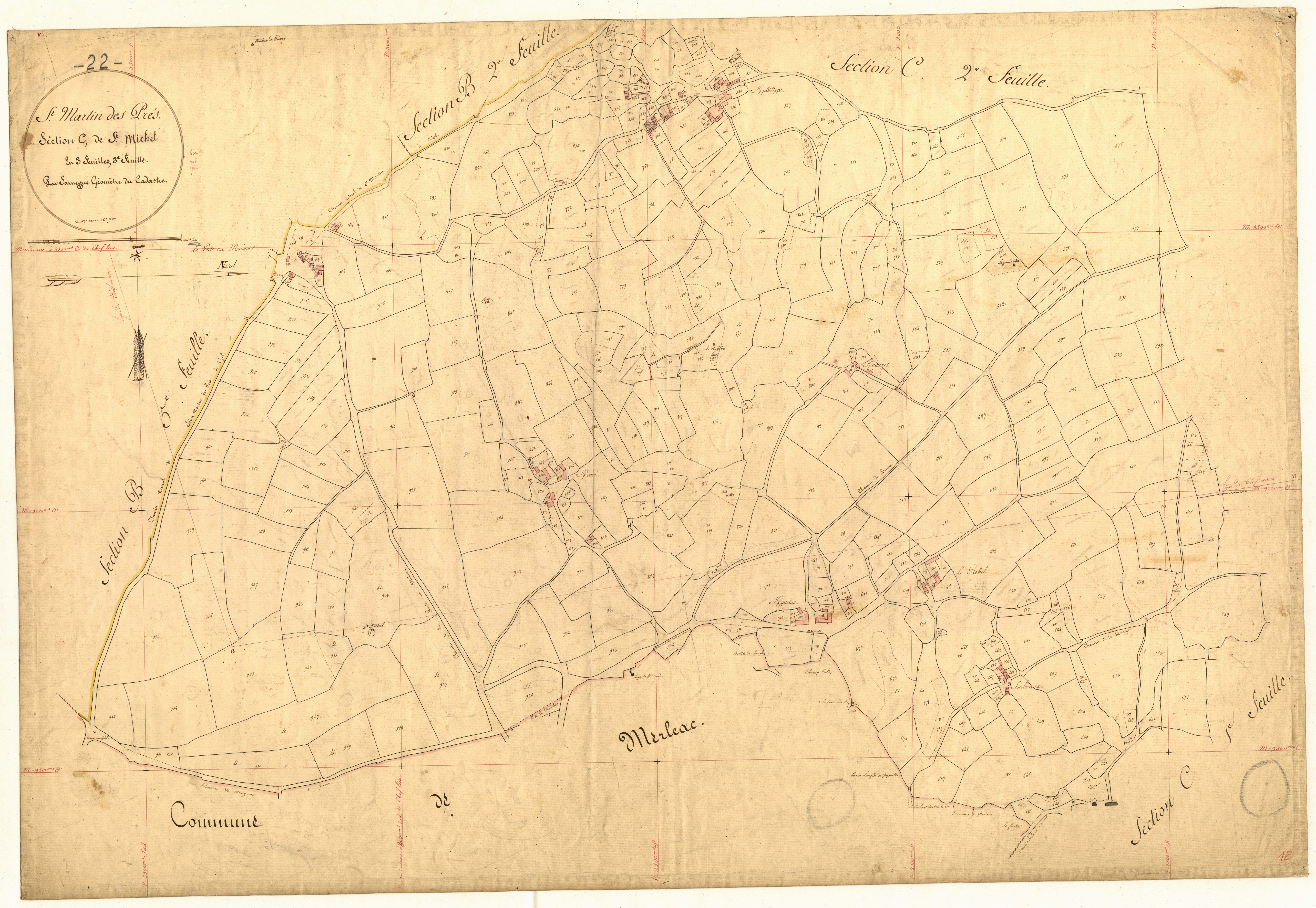 Saint-Martin-des-Prés - Section C, 3e feuille