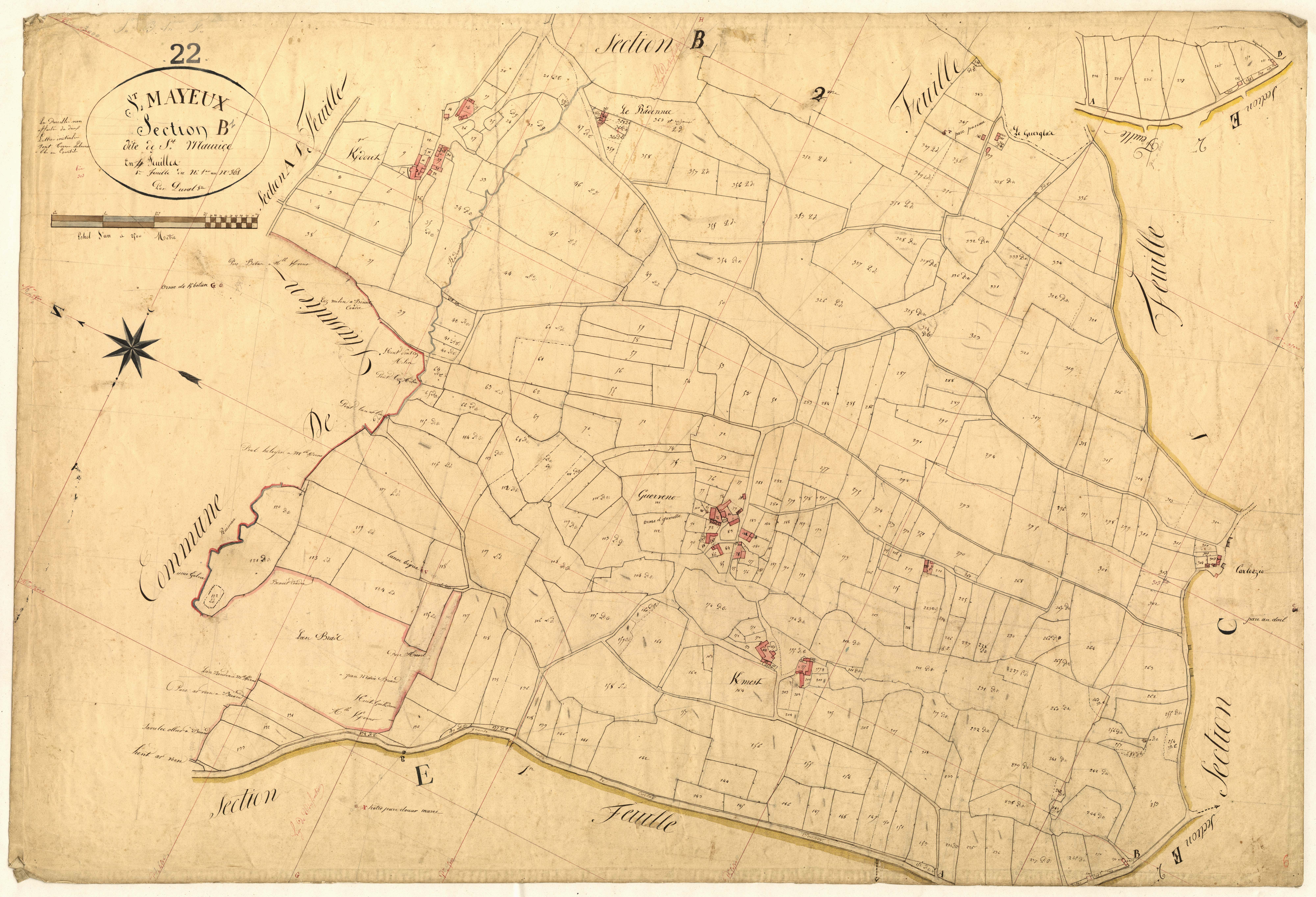 Saint-Mayeux - Section B, 1re feuille