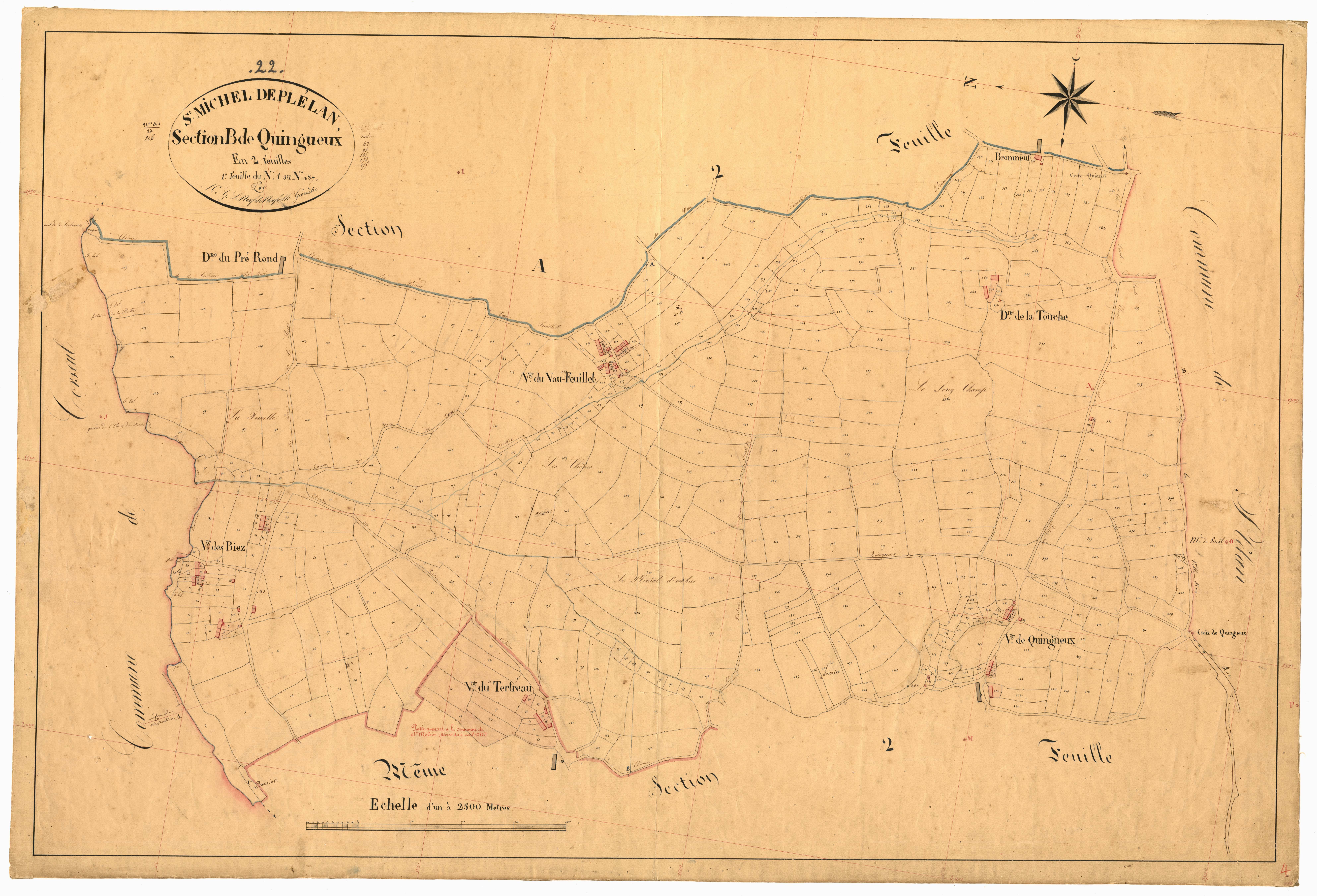 Saint-Michel-de-Plélan - Section B, 1re feuille