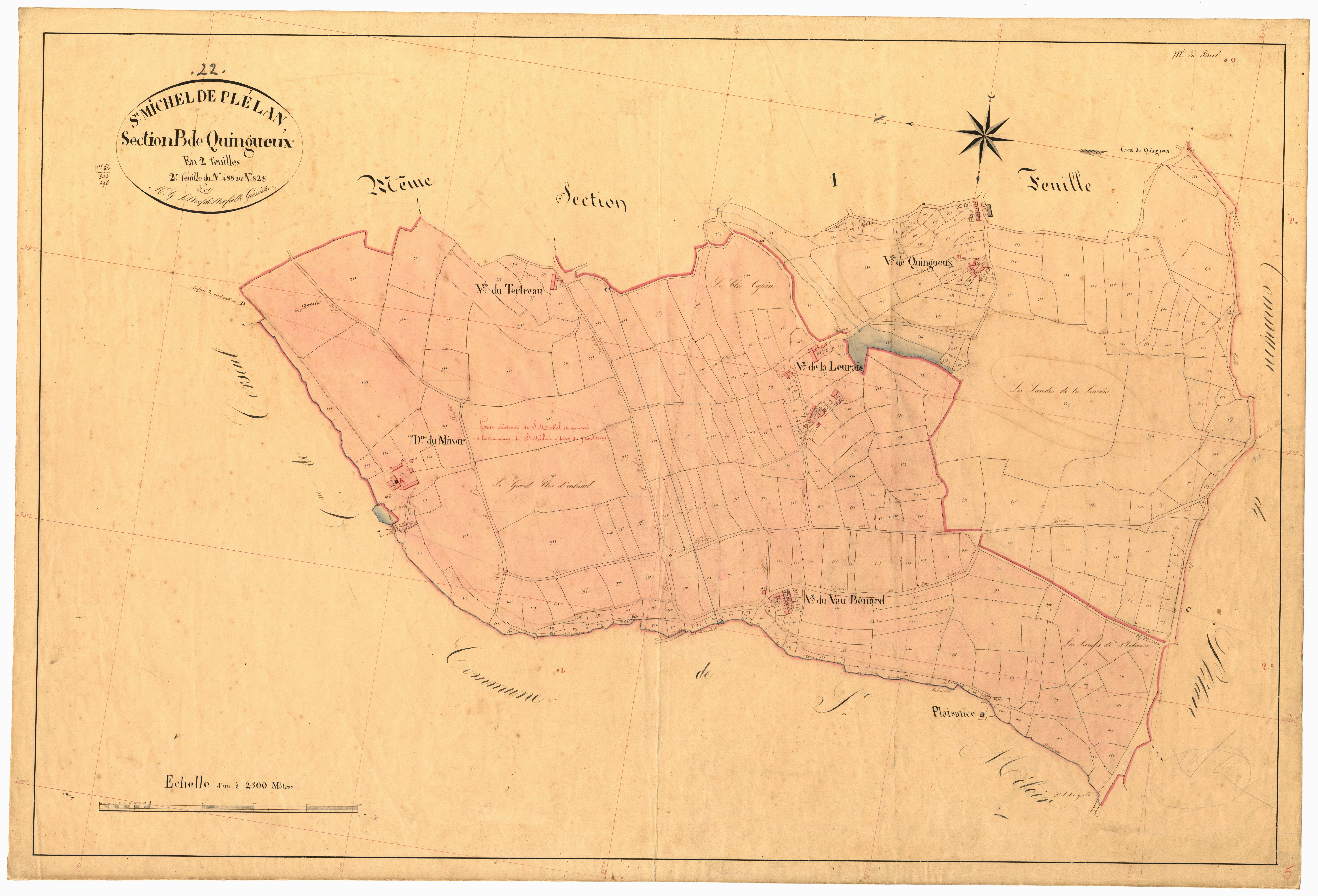 Saint-Michel-de-Plélan - Section B, 2e feuille