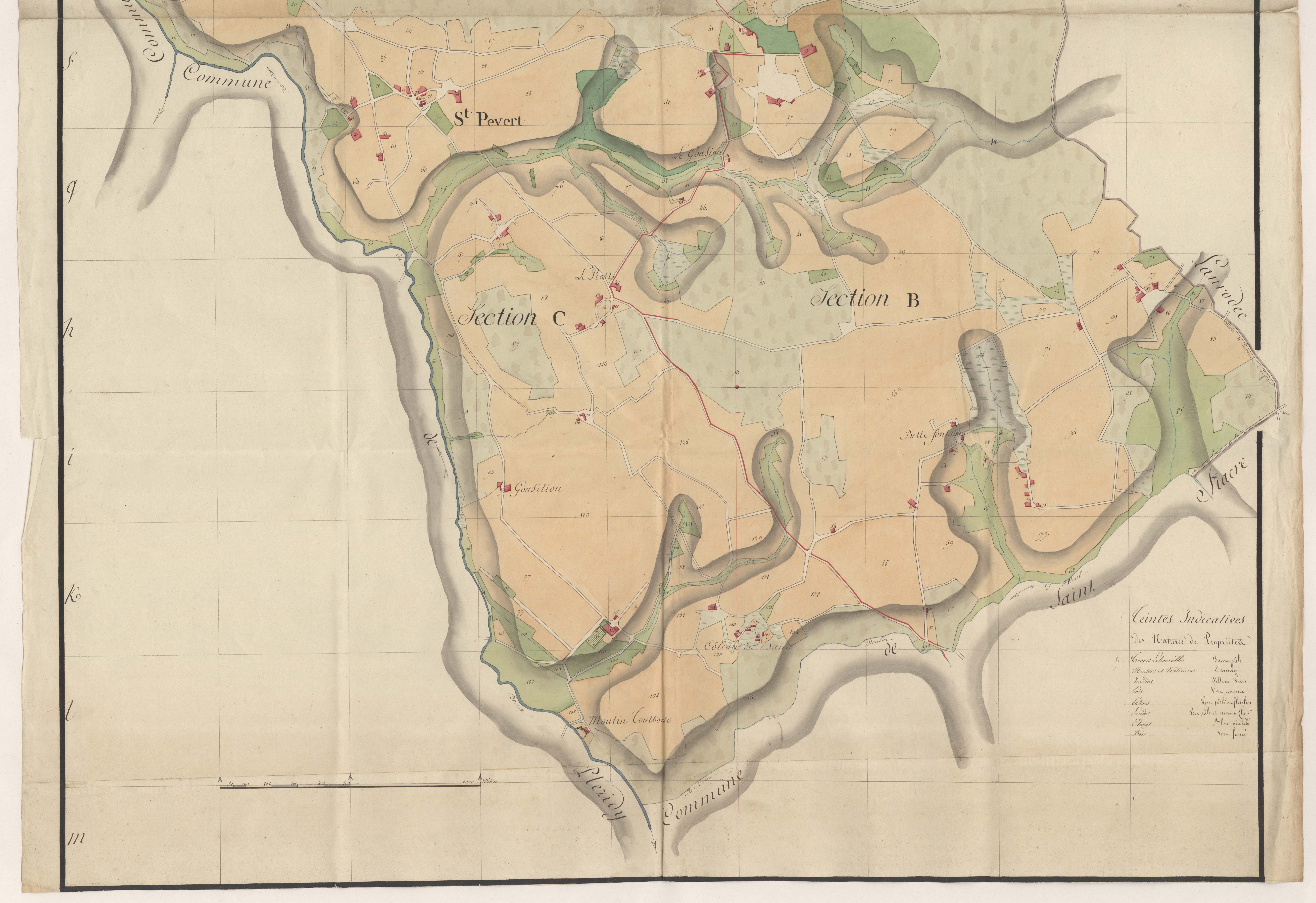 Saint-Péver - Plan par masse de culture, partie Sud