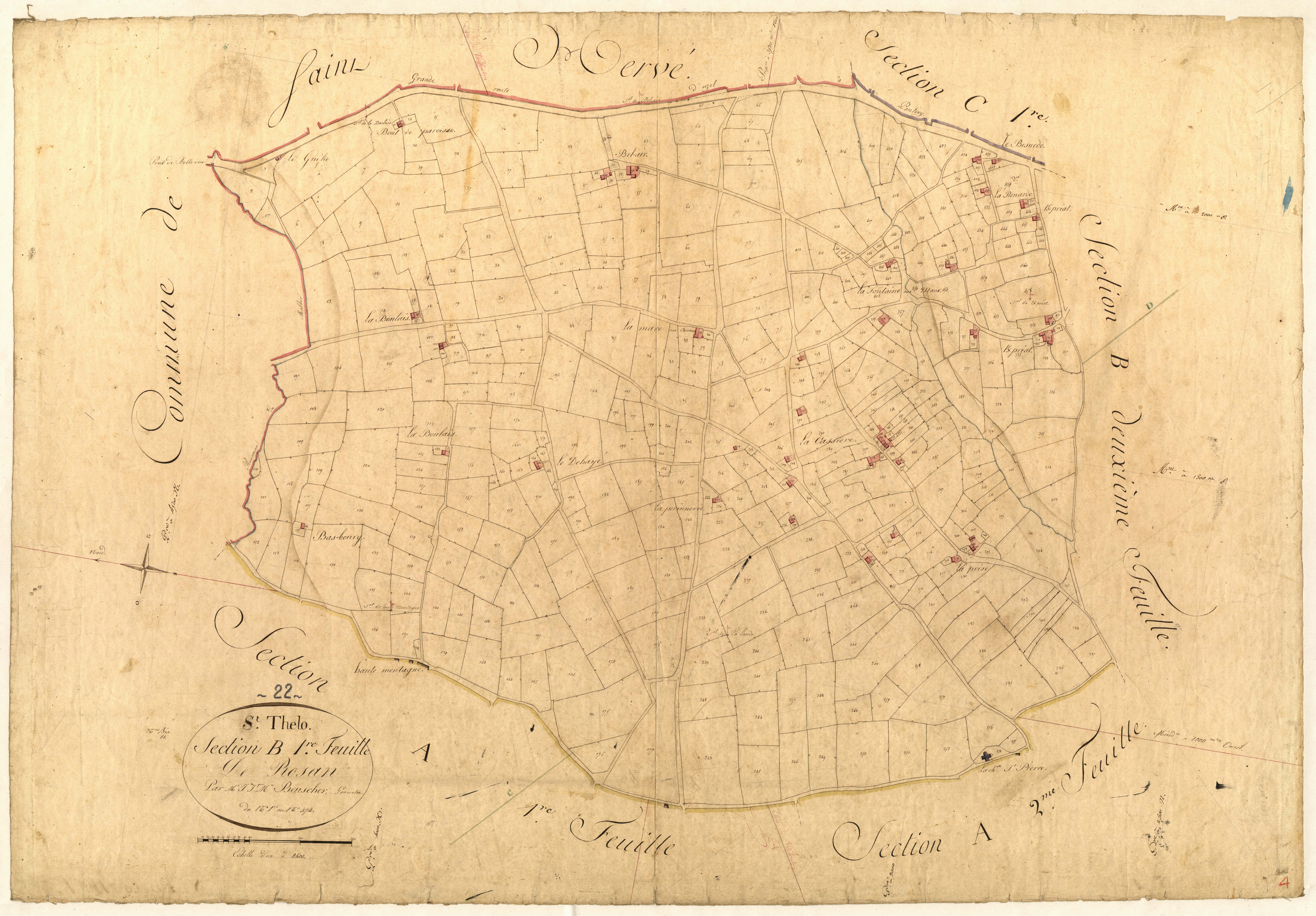 Saint-Thélo - Section B, 1re feuille