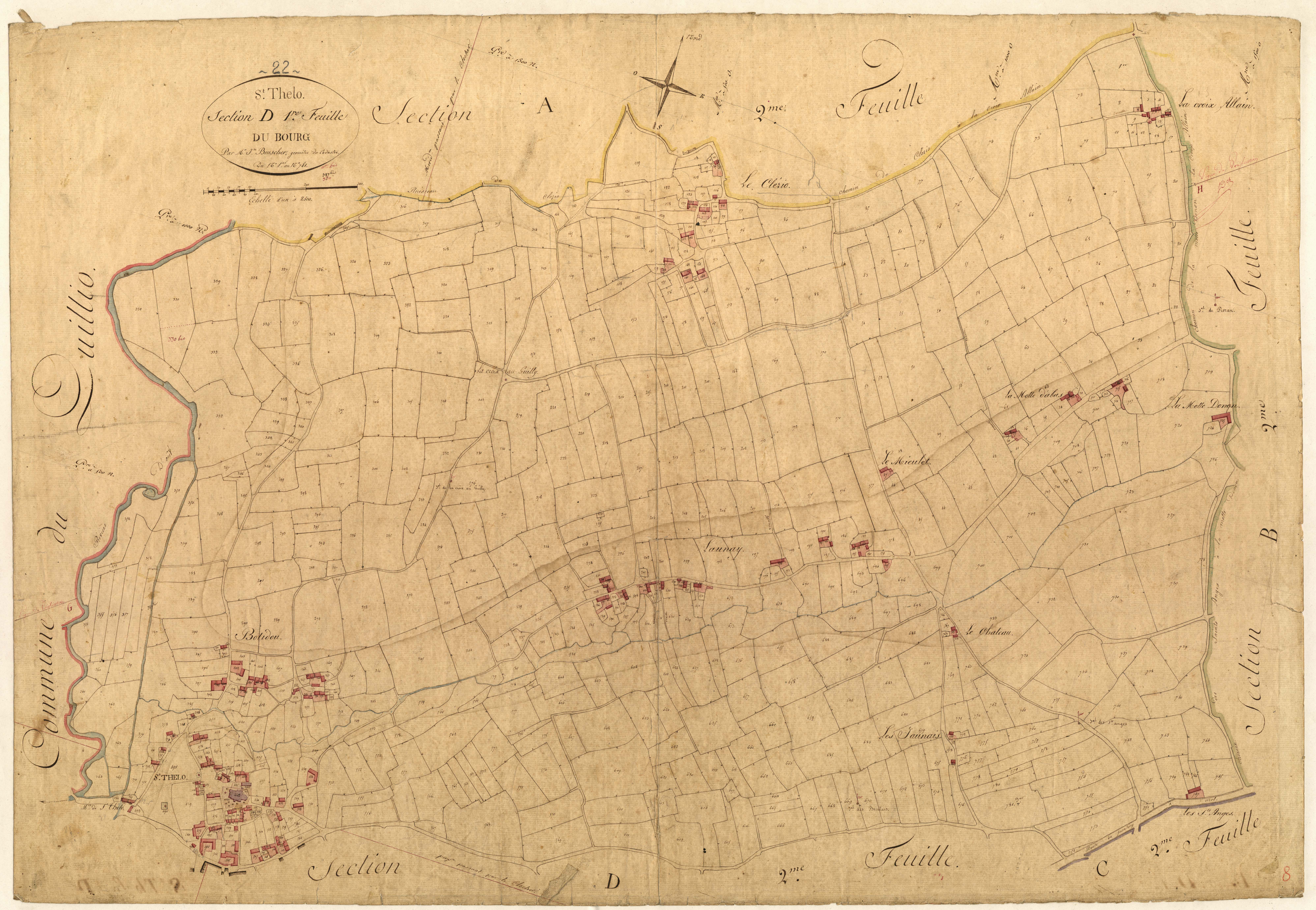 Saint-Thélo - Section D, 1re feuille