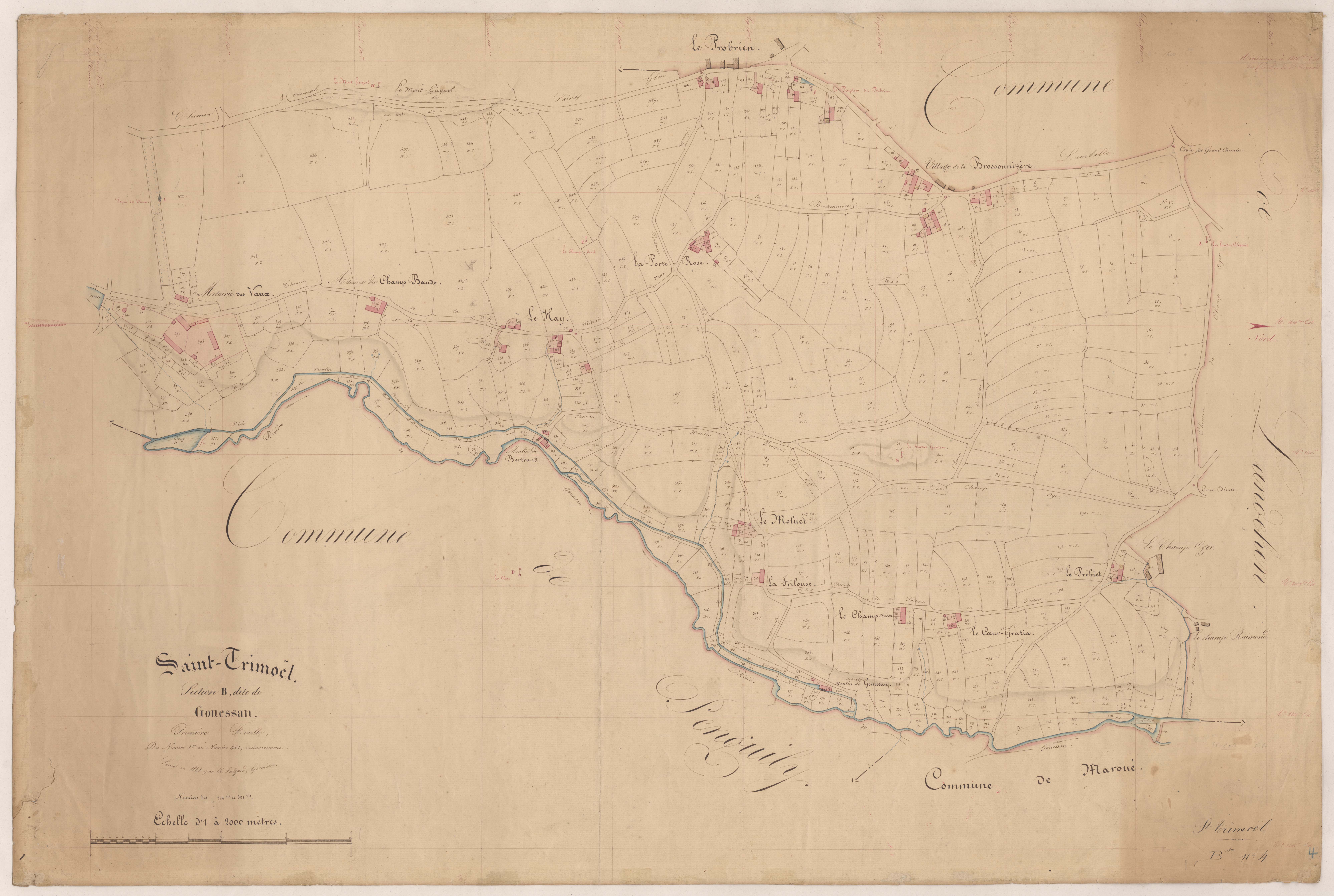 Saint-Trimoël - Section B, 1re feuille