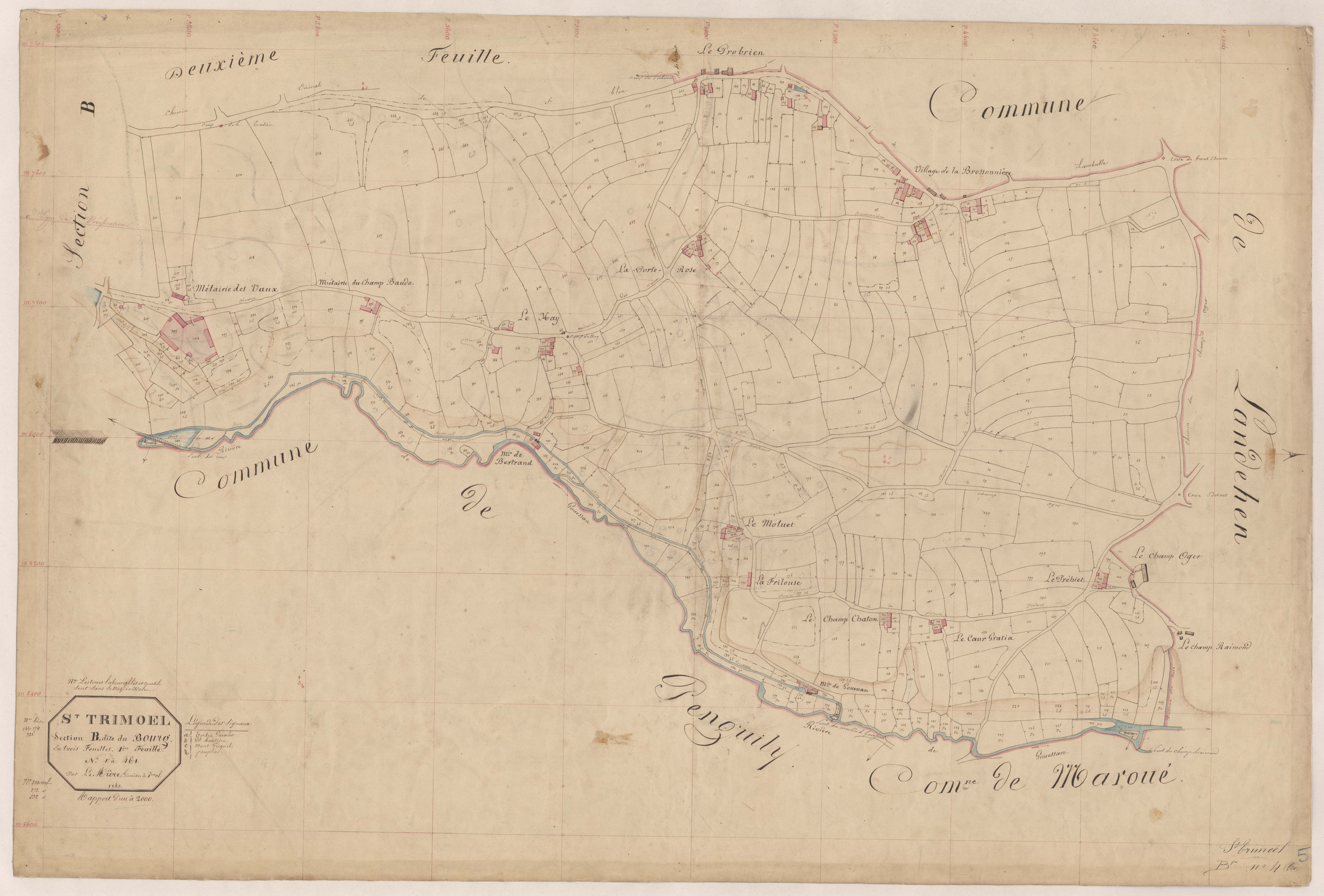 Saint-Trimoël - Section B, 1re feuille bis
