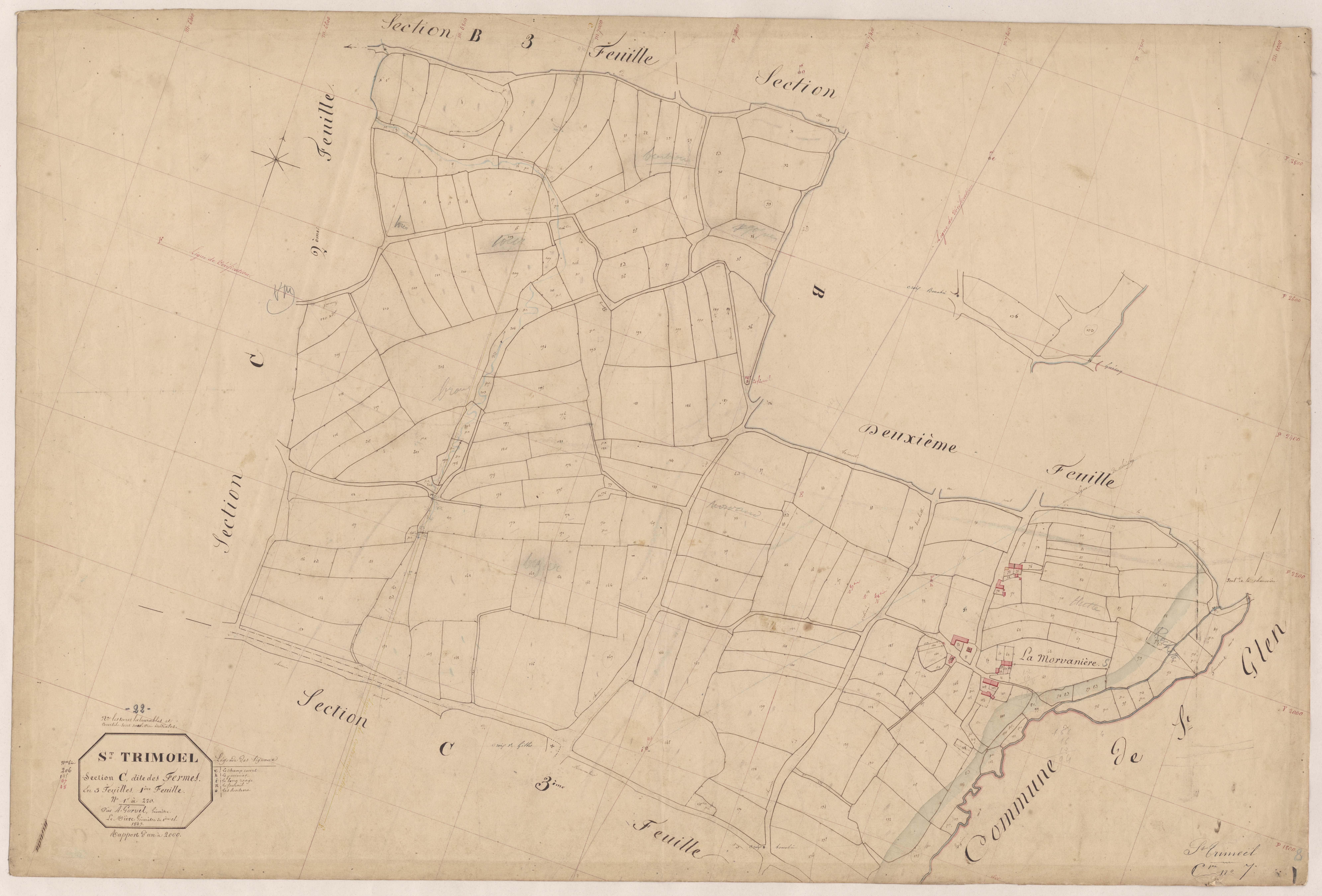 Saint-Trimoël - Section C, 1re feuille