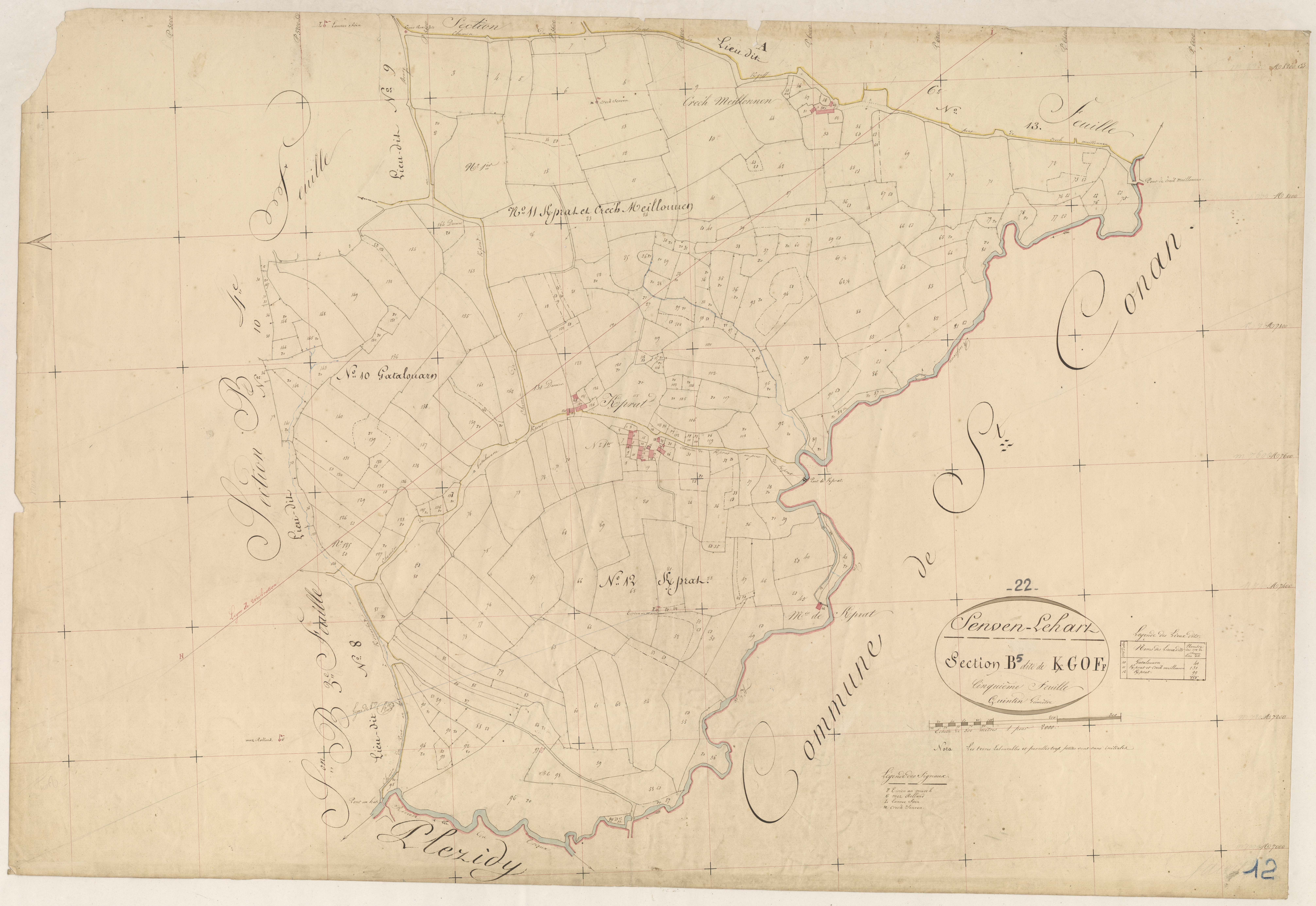 Senven-Léhart - Section B, 5e feuille