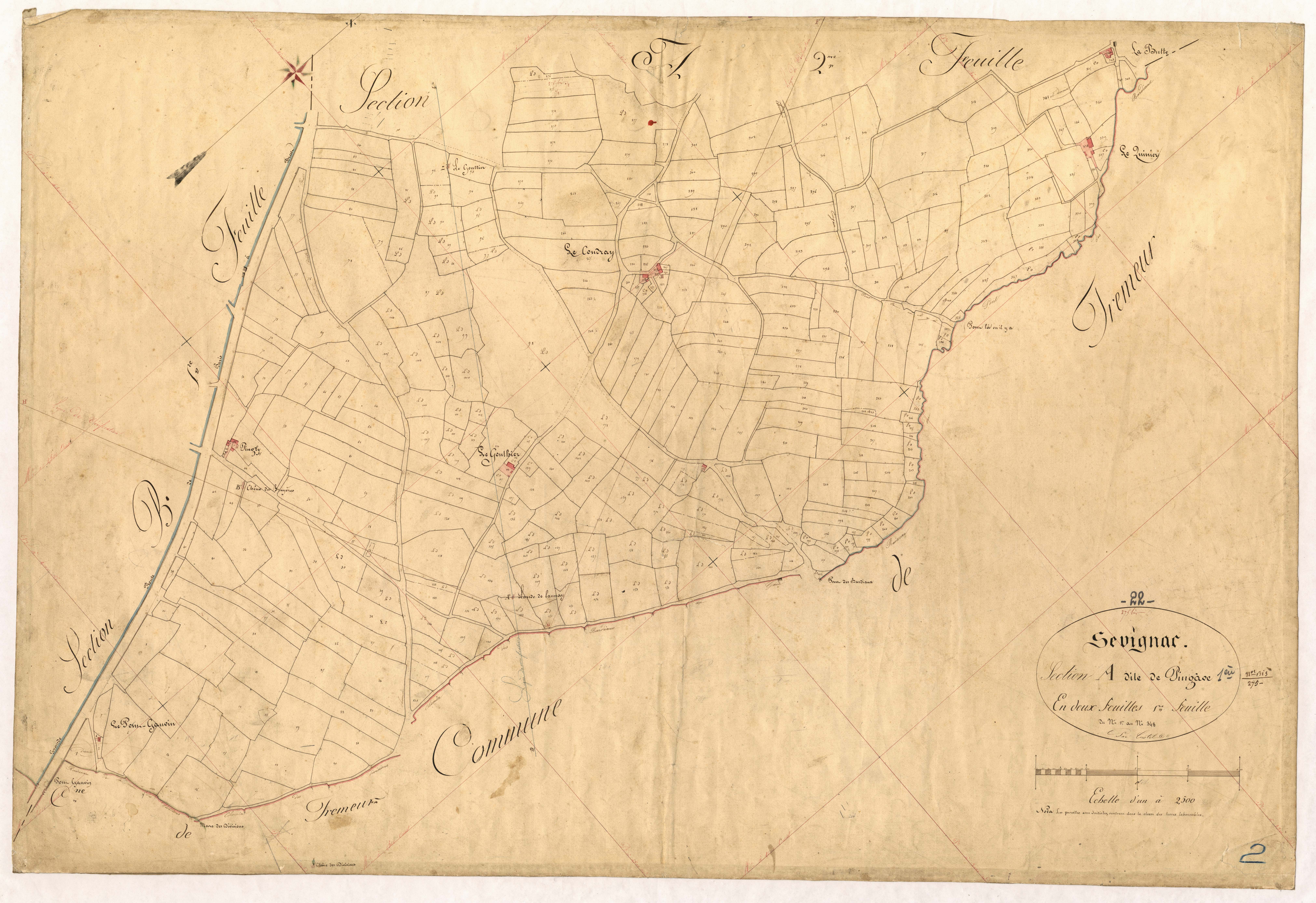 Sévignac - Section A, 1re feuille