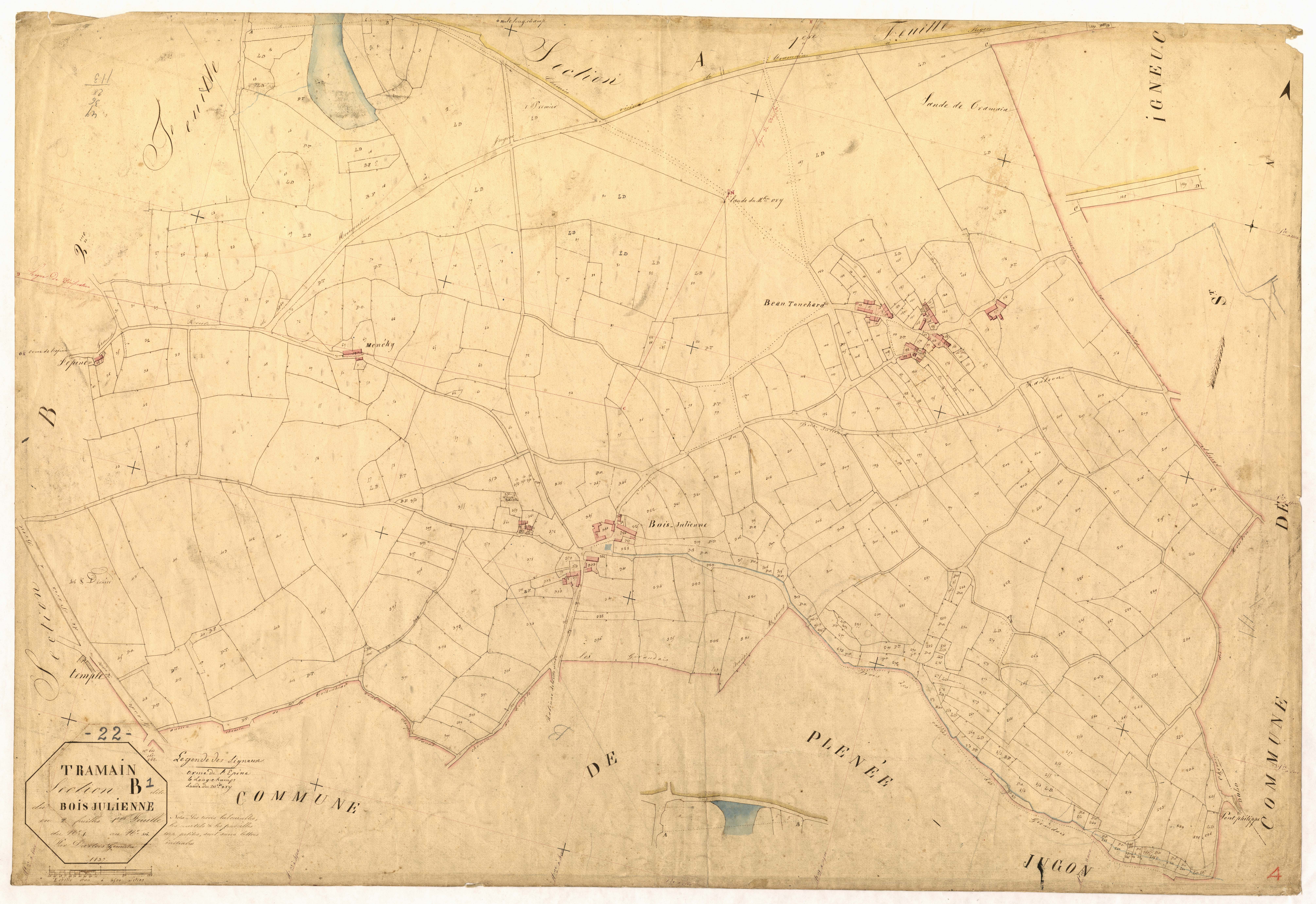 Tramain - Section B, 1re feuille