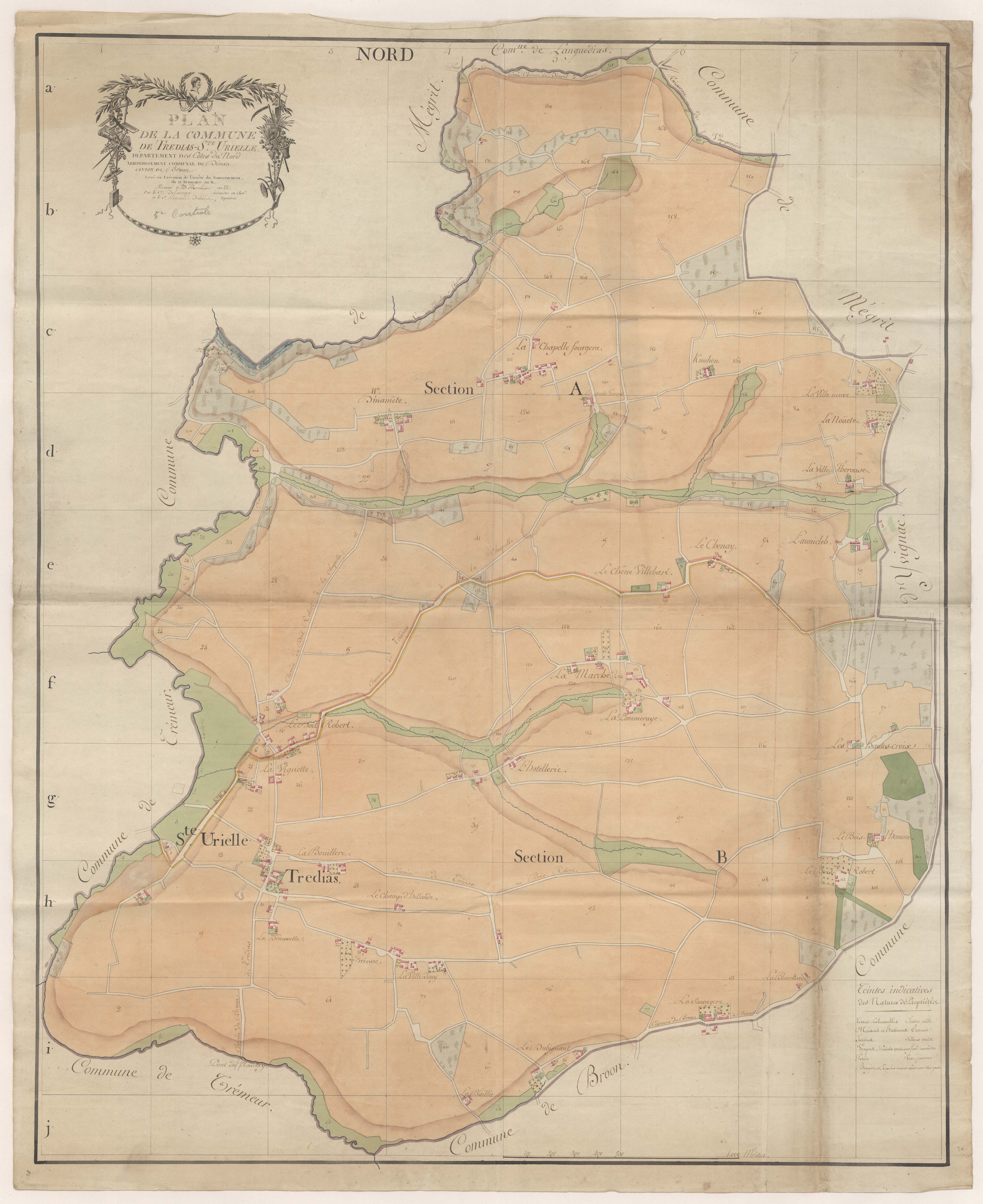 Trédias - Plan de la commune de Trédias-Sainte-Urielle