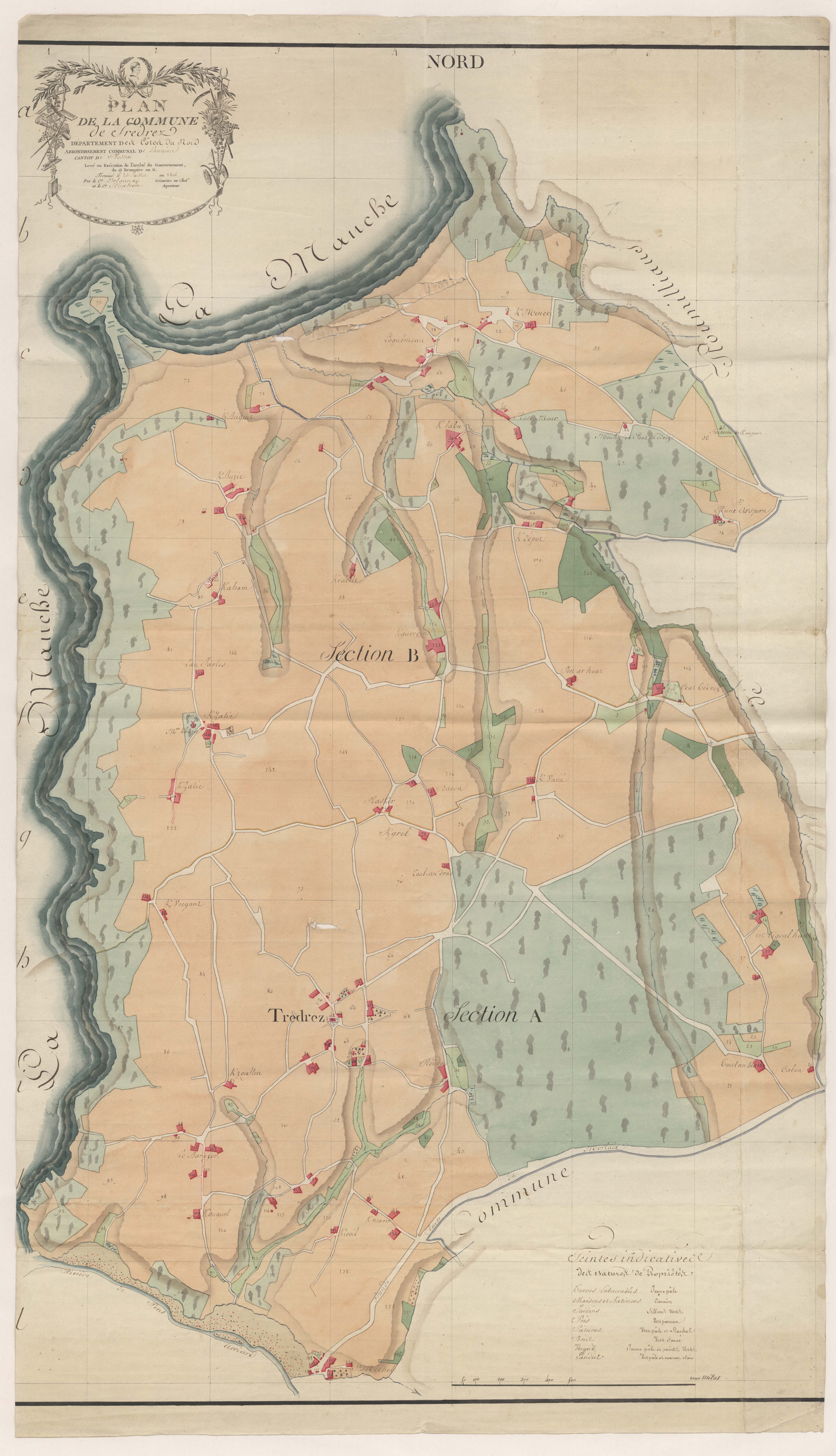 Trédrez-Locquémeau - Plan par masse de culture