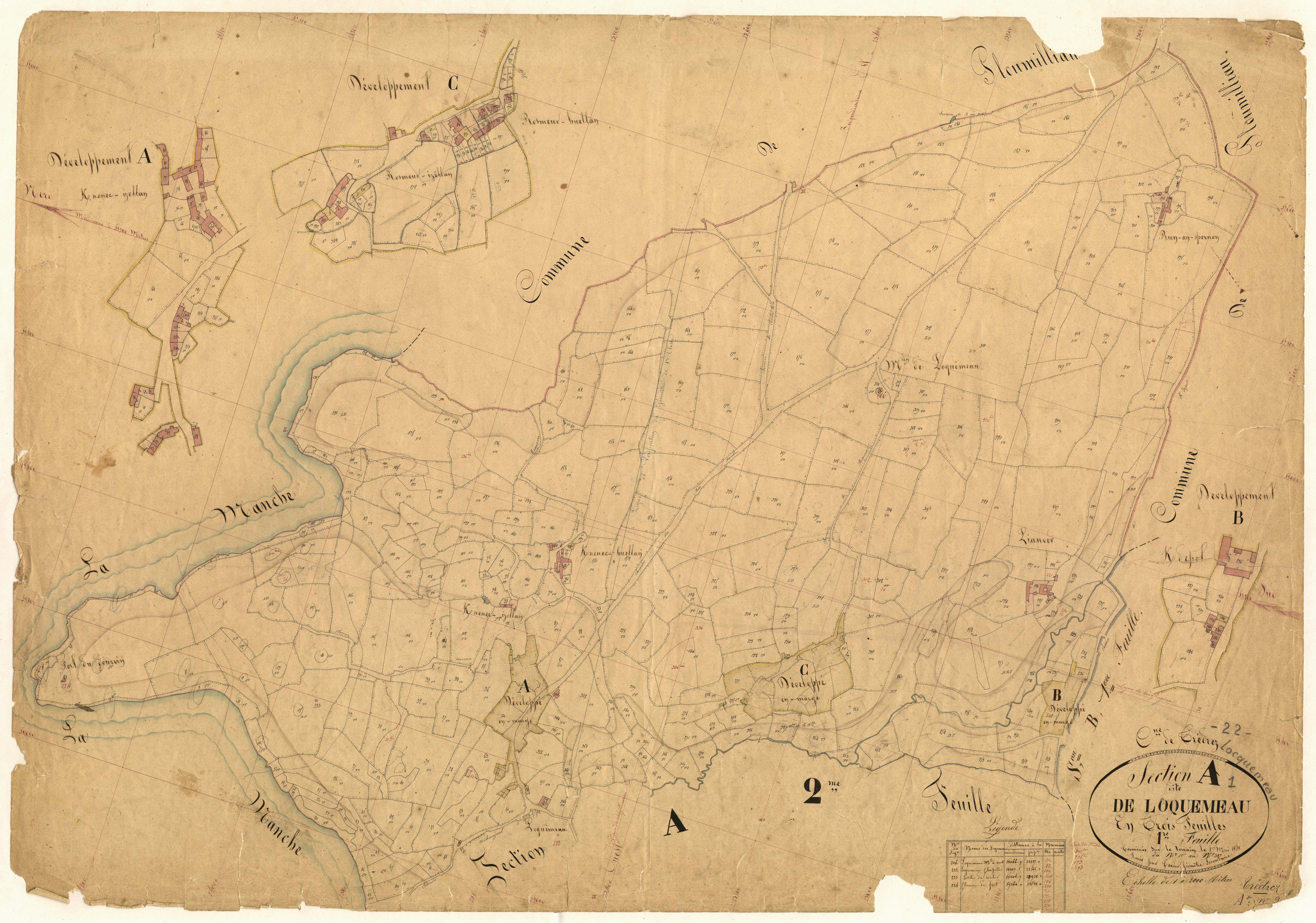 Trédrez-Locquémeau - Section A, 1re feuille