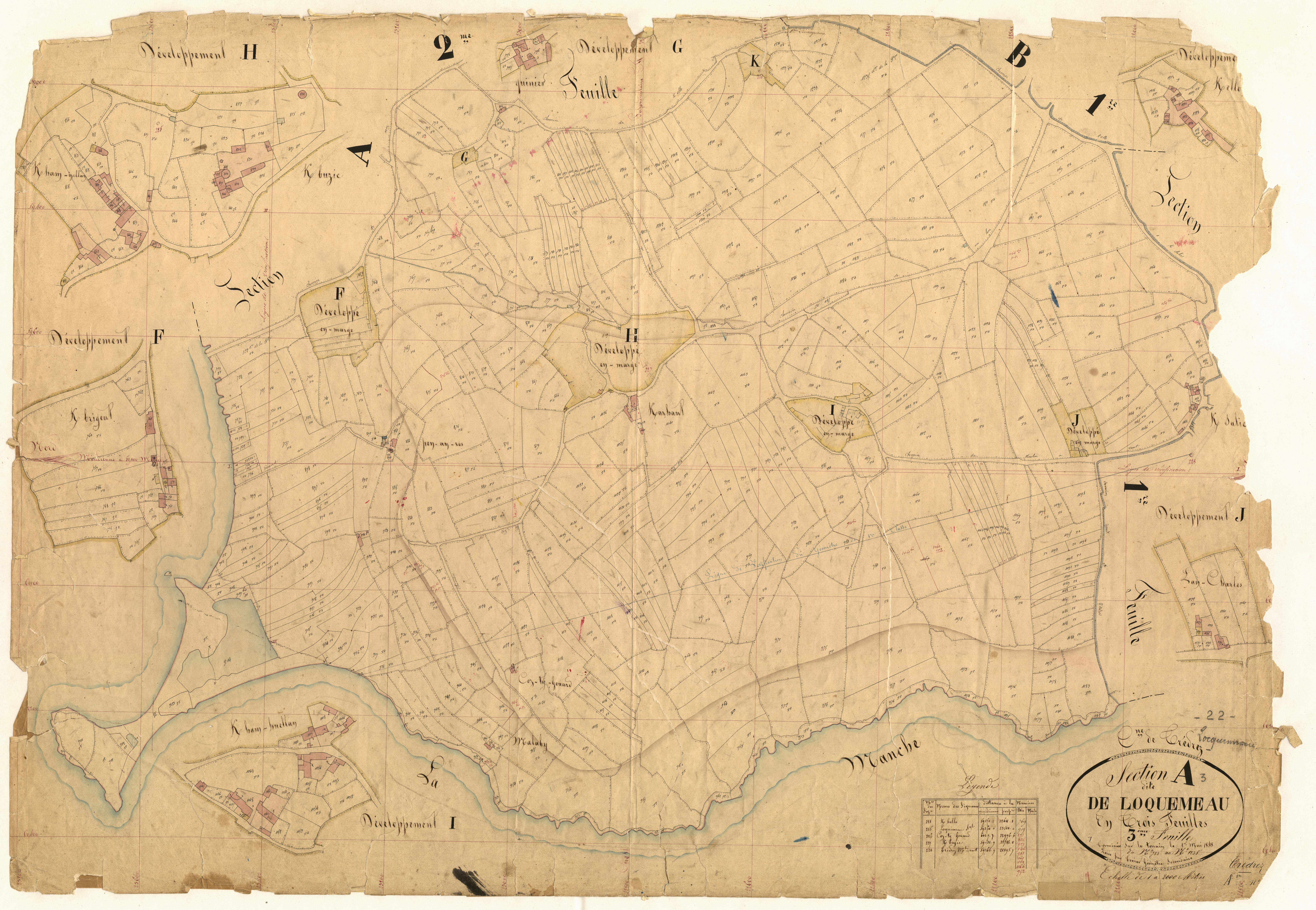 Trédrez-Locquémeau - Section A, 3e feuille