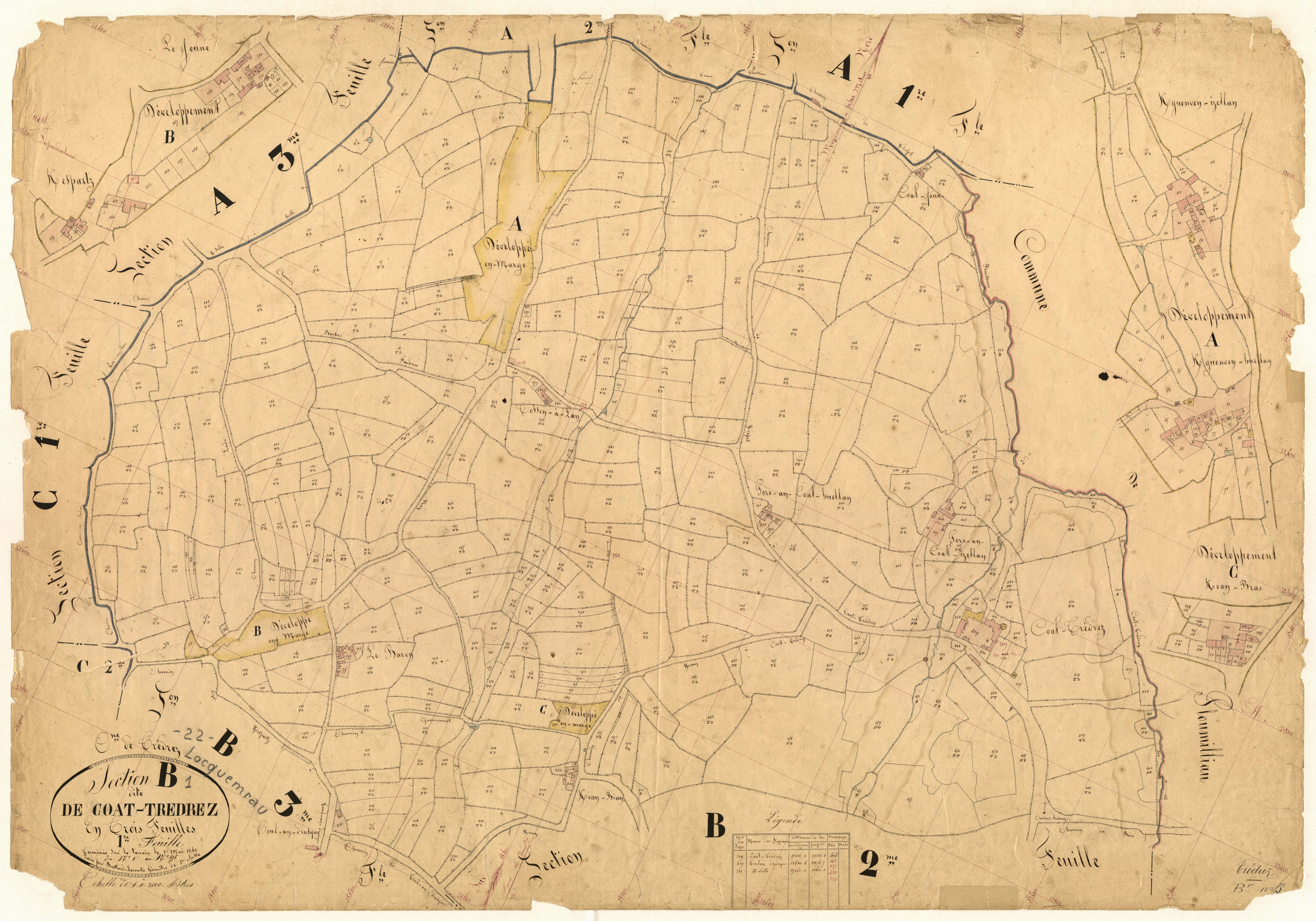 Trédrez-Locquémeau - Section B, 1re feuille