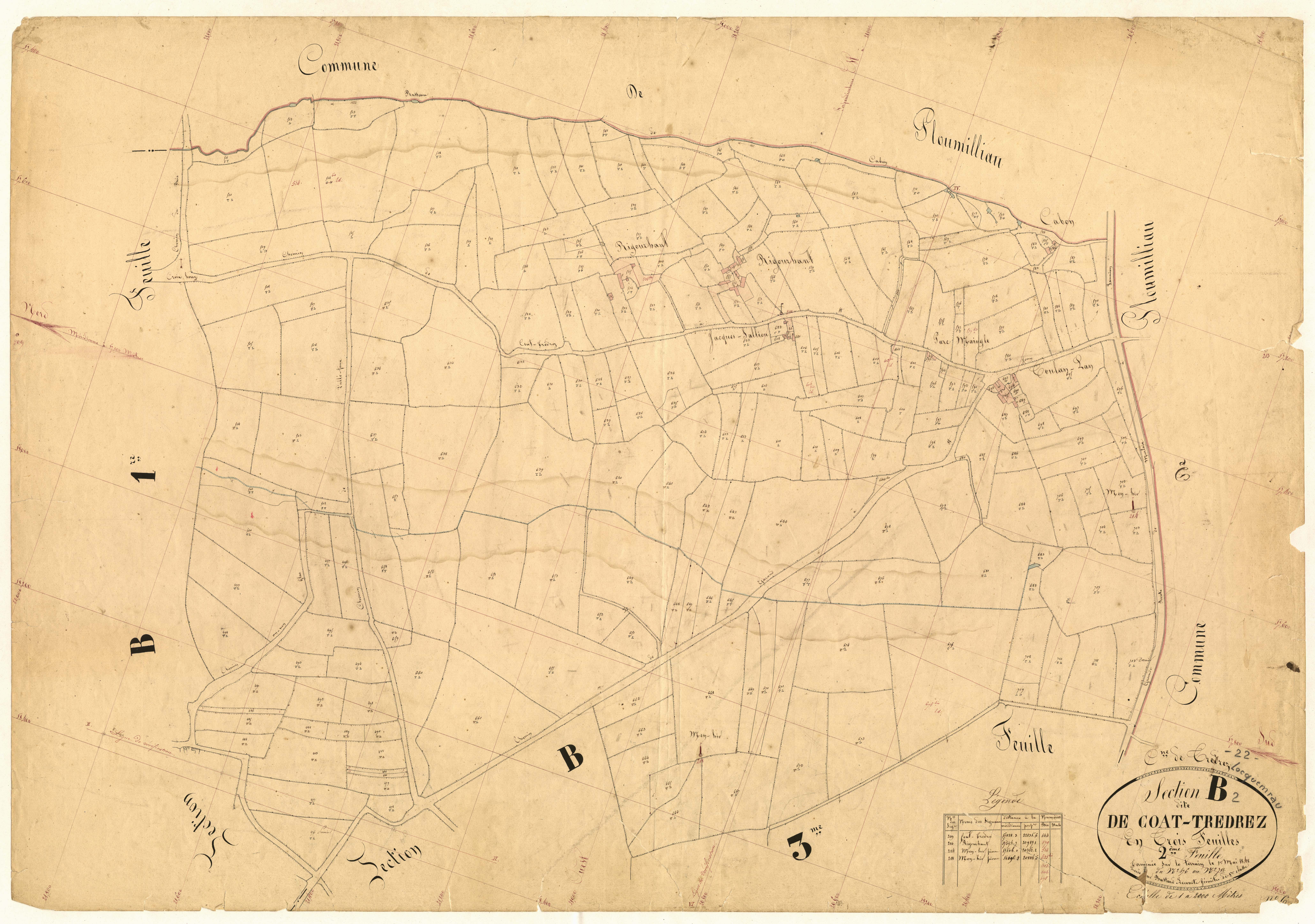 Trédrez-Locquémeau - Section B, 2e feuille