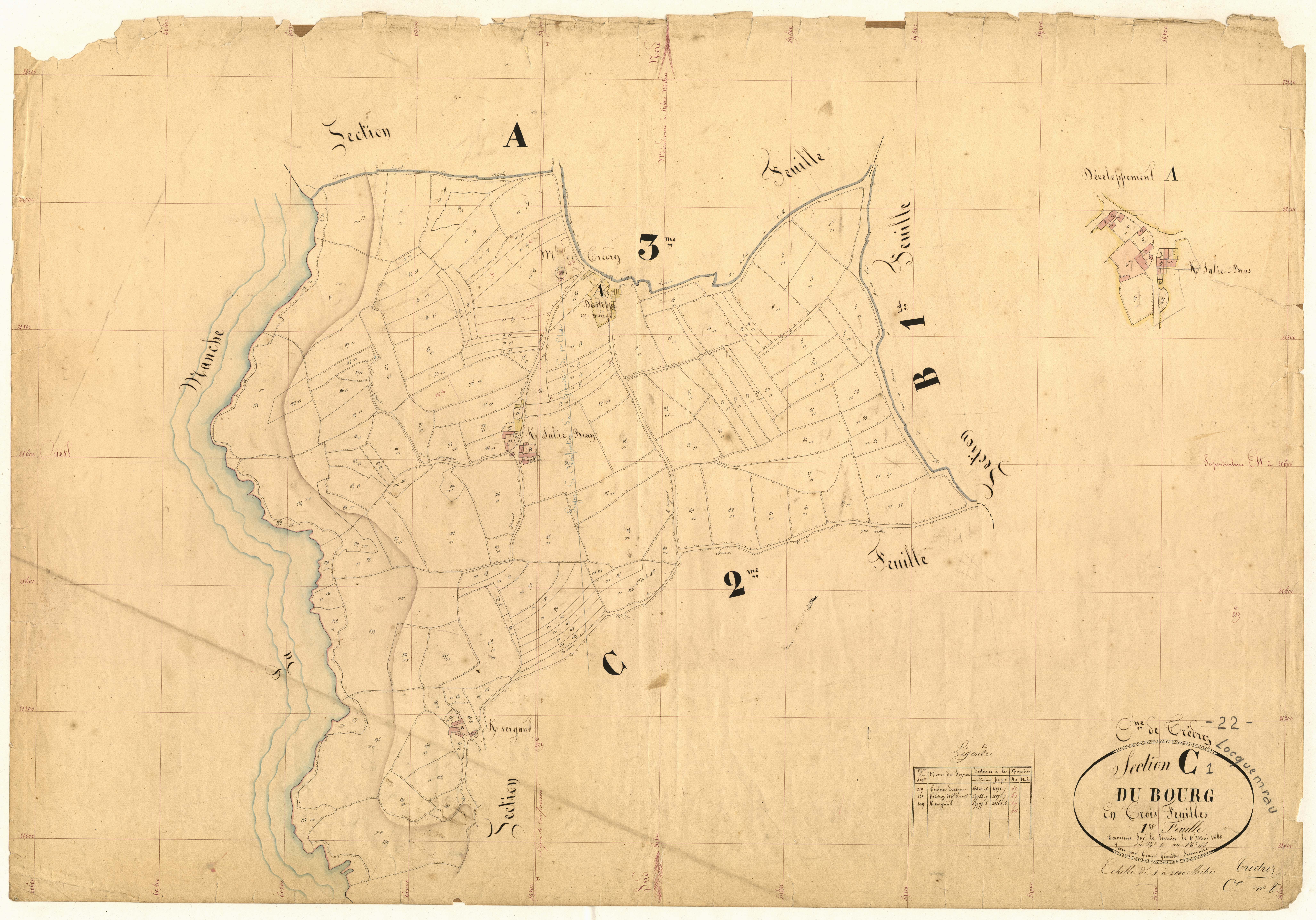 Trédrez-Locquémeau - Section C, 1re feuille