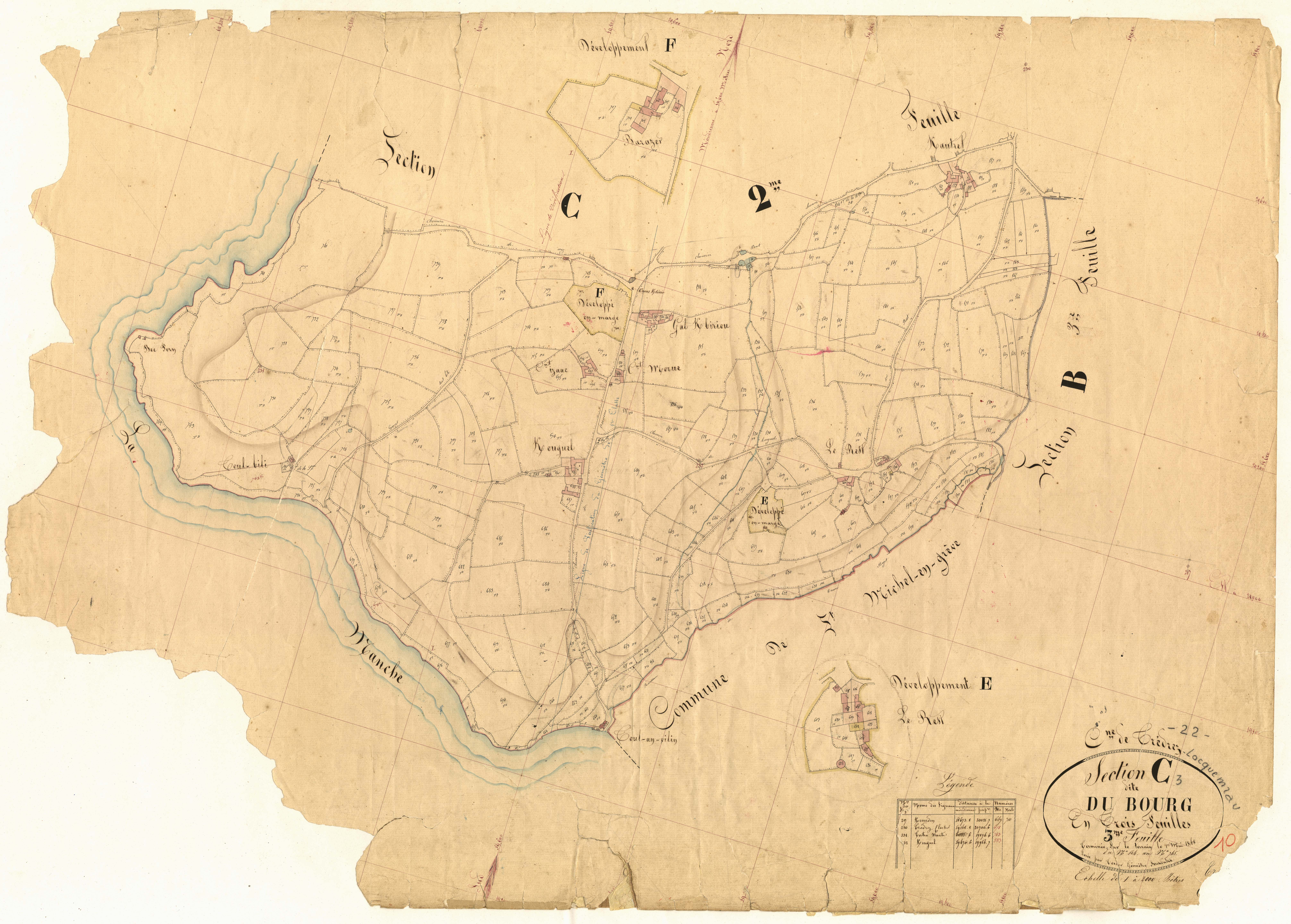 Trédrez-Locquémeau - Section C, 3e feuille
