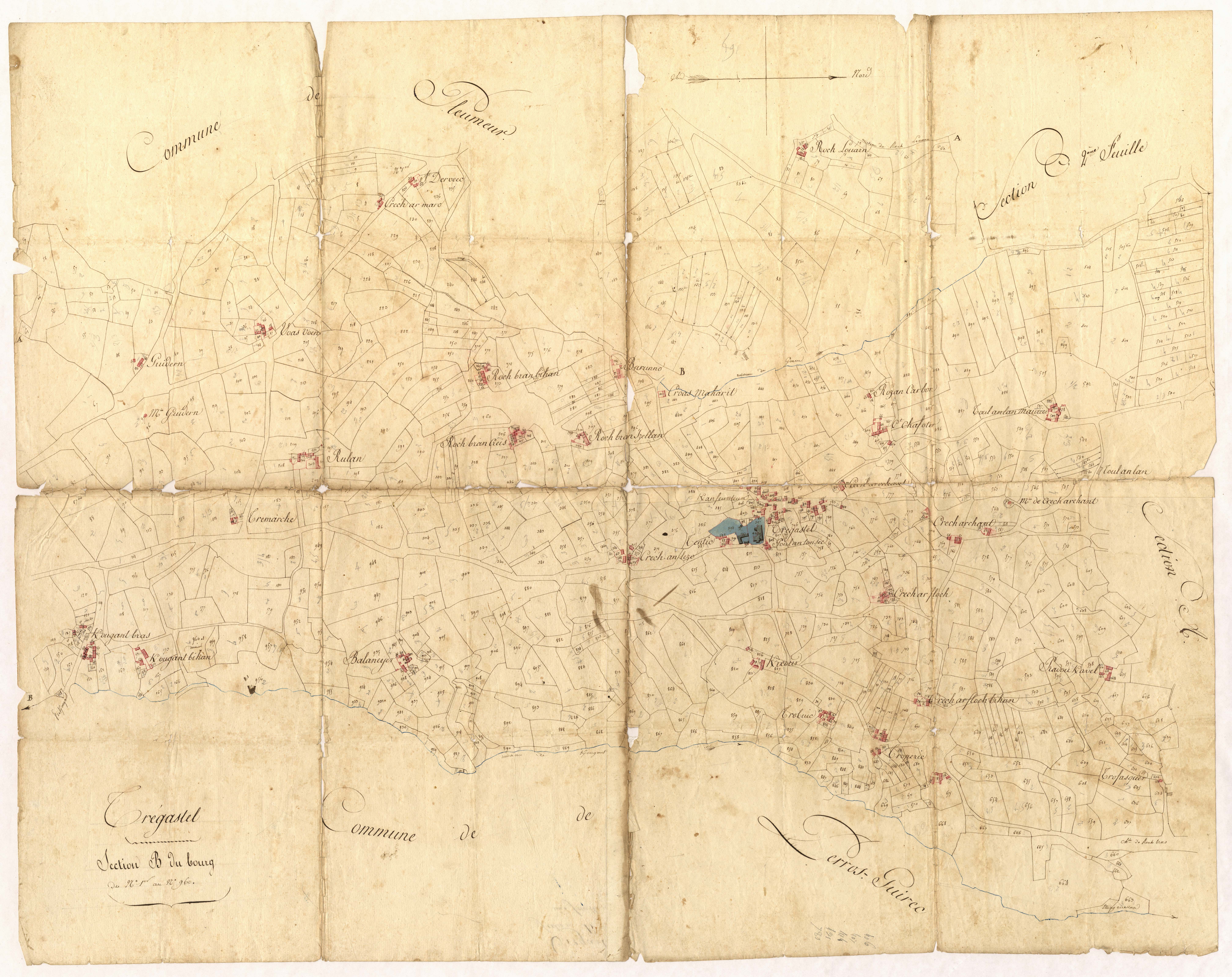 Trégastel - Section B, feuille unique.