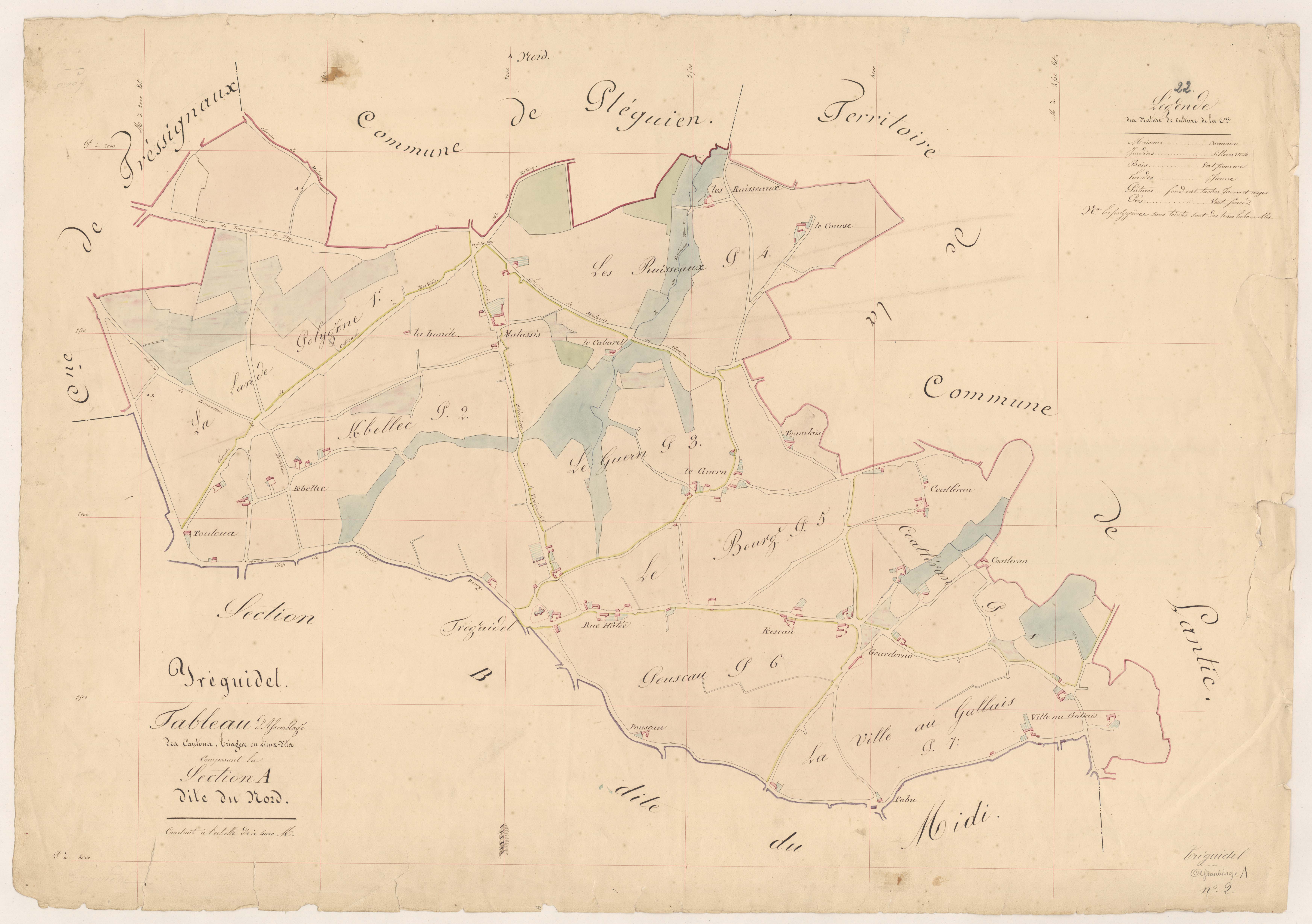 Tréguidel - Tableau d'assemblage : section A