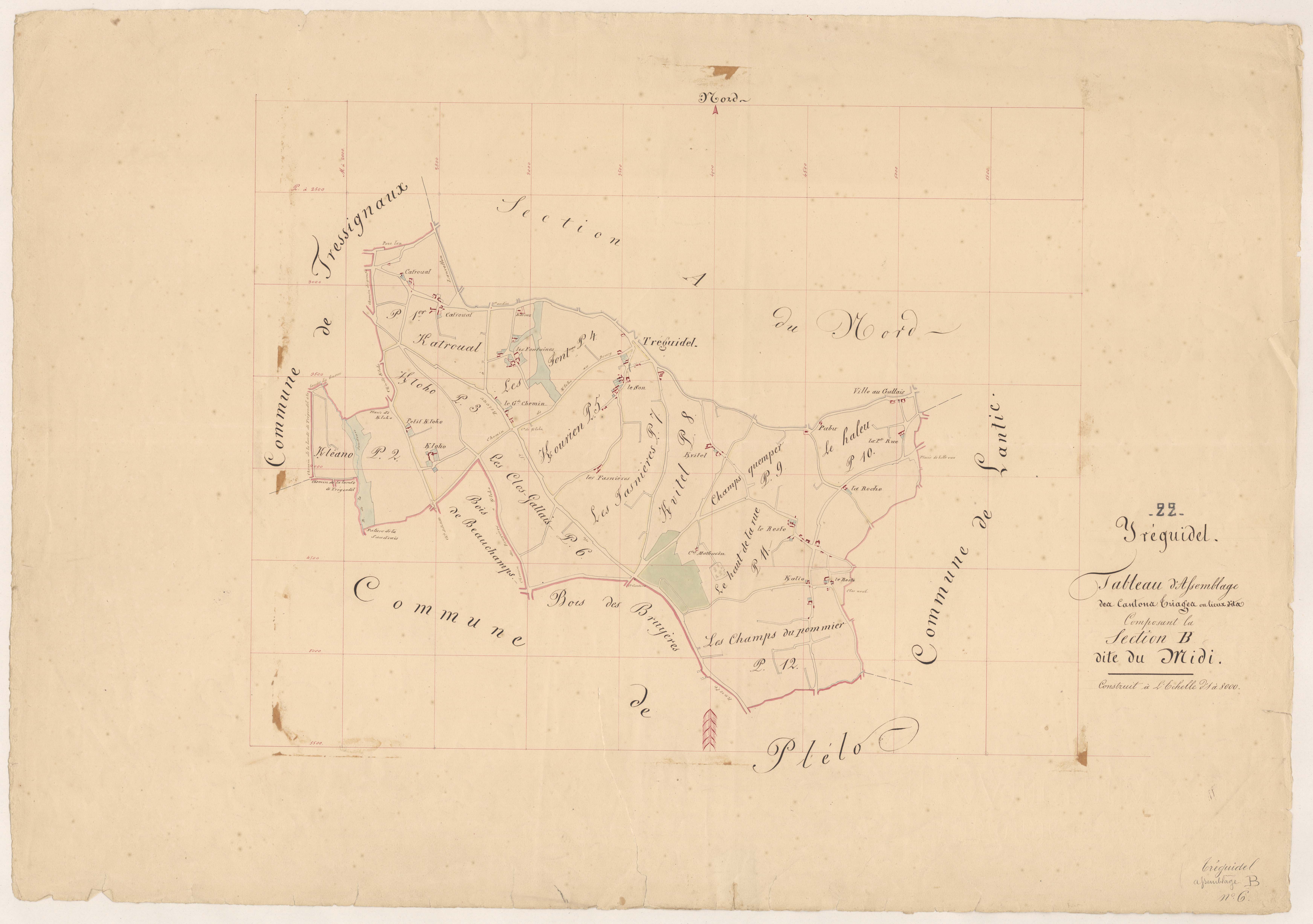 Tréguidel - Tableau d'assemblage : section B
